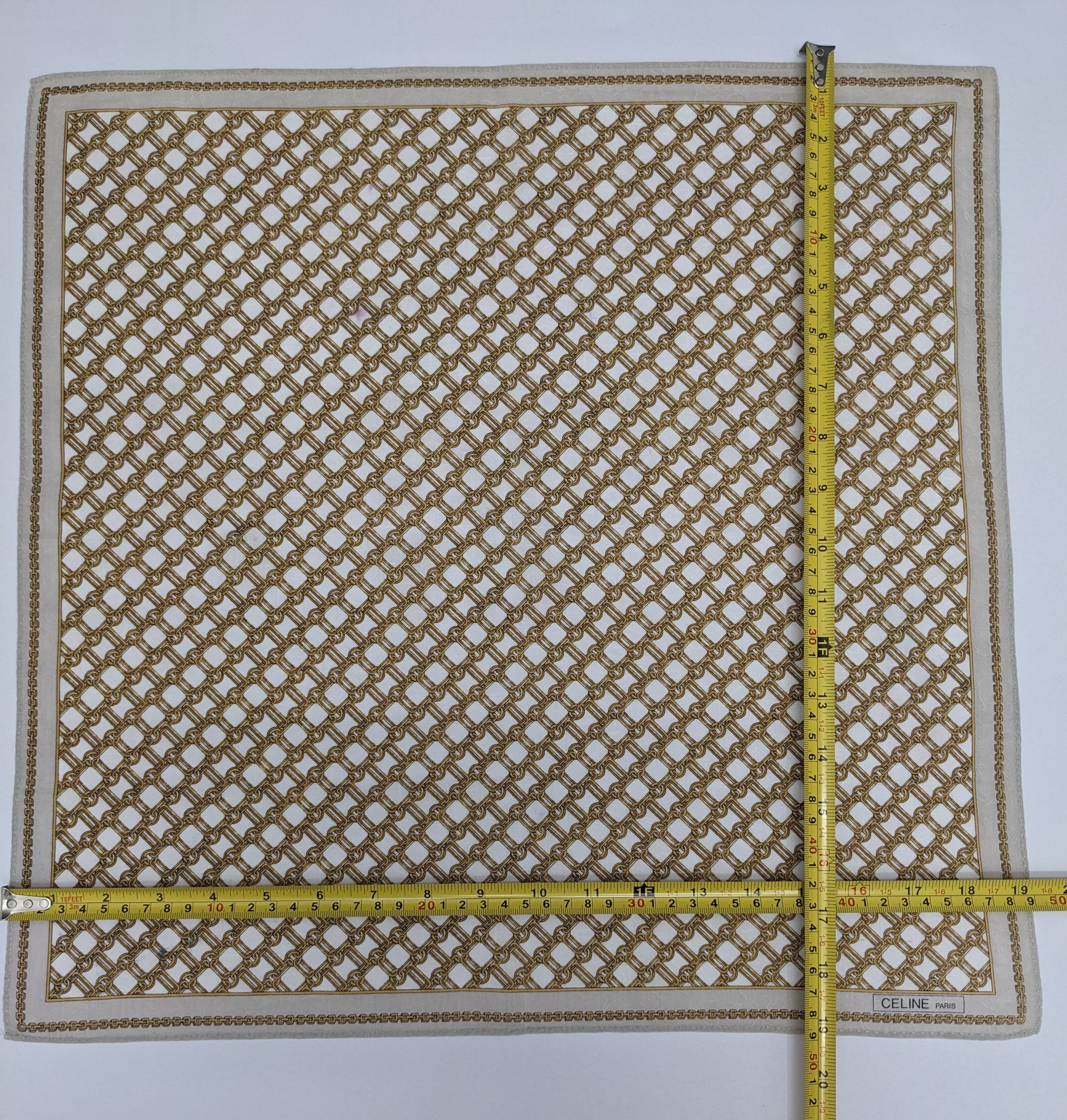 Celine VINTAGE CELINE PARIS EQUESTRIAN CHAIN SILK HANDKERCHIEF Size ONE SIZE - 4 Thumbnail