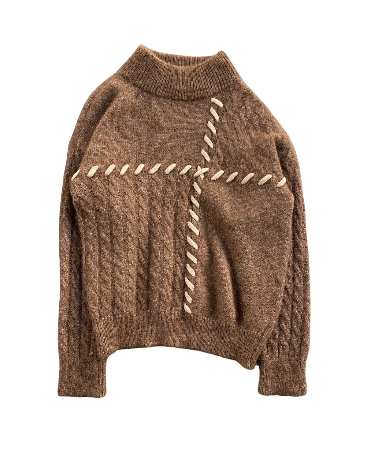 Chloe Vtg Chloe cross Lace cable Knit Made in Japan Size L / US 10 / IT 46 - 1 Thumbnail