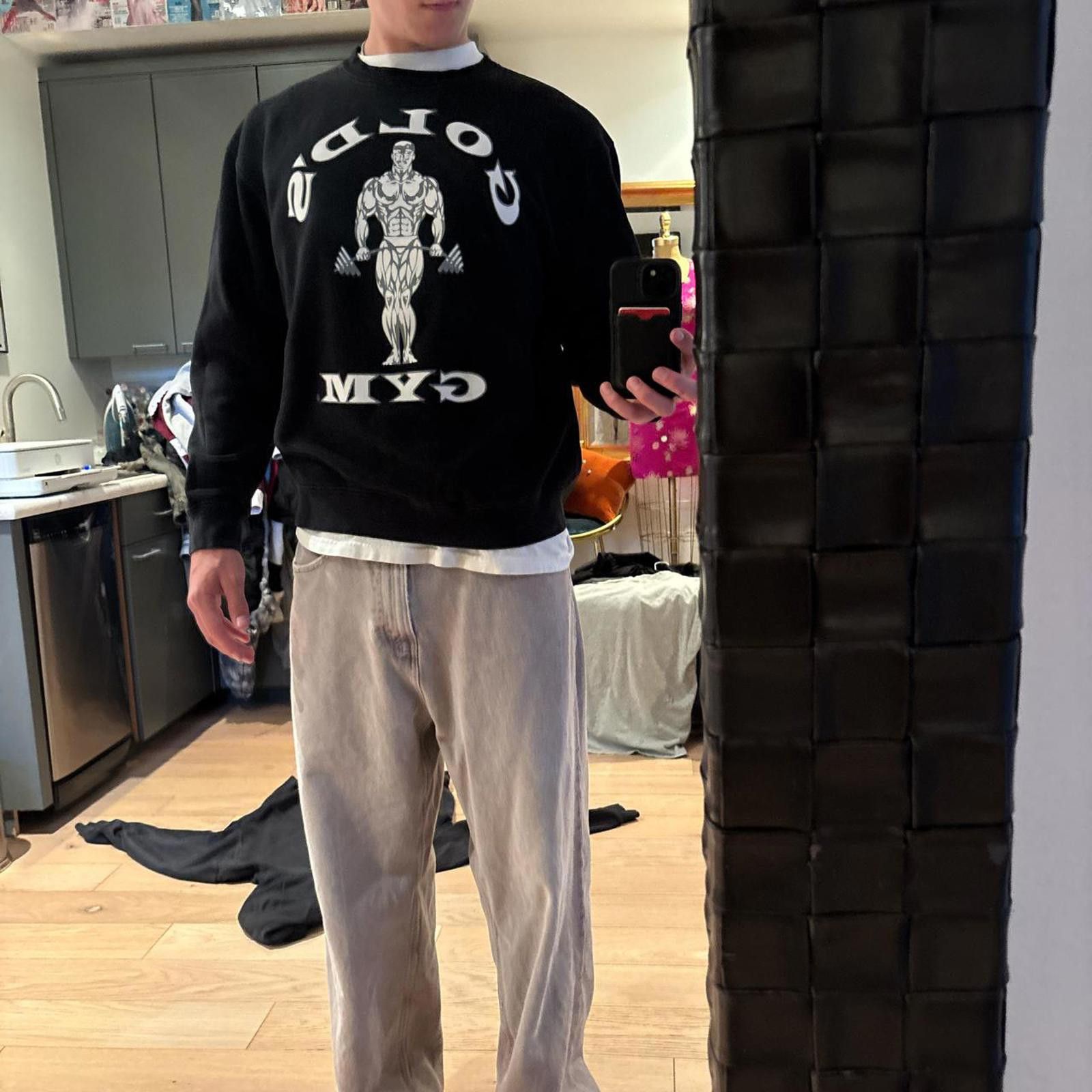 Designer Vintage Gold's Gym black crewneck Size US M / EU 48-50 / 2 - 1 Thumbnail