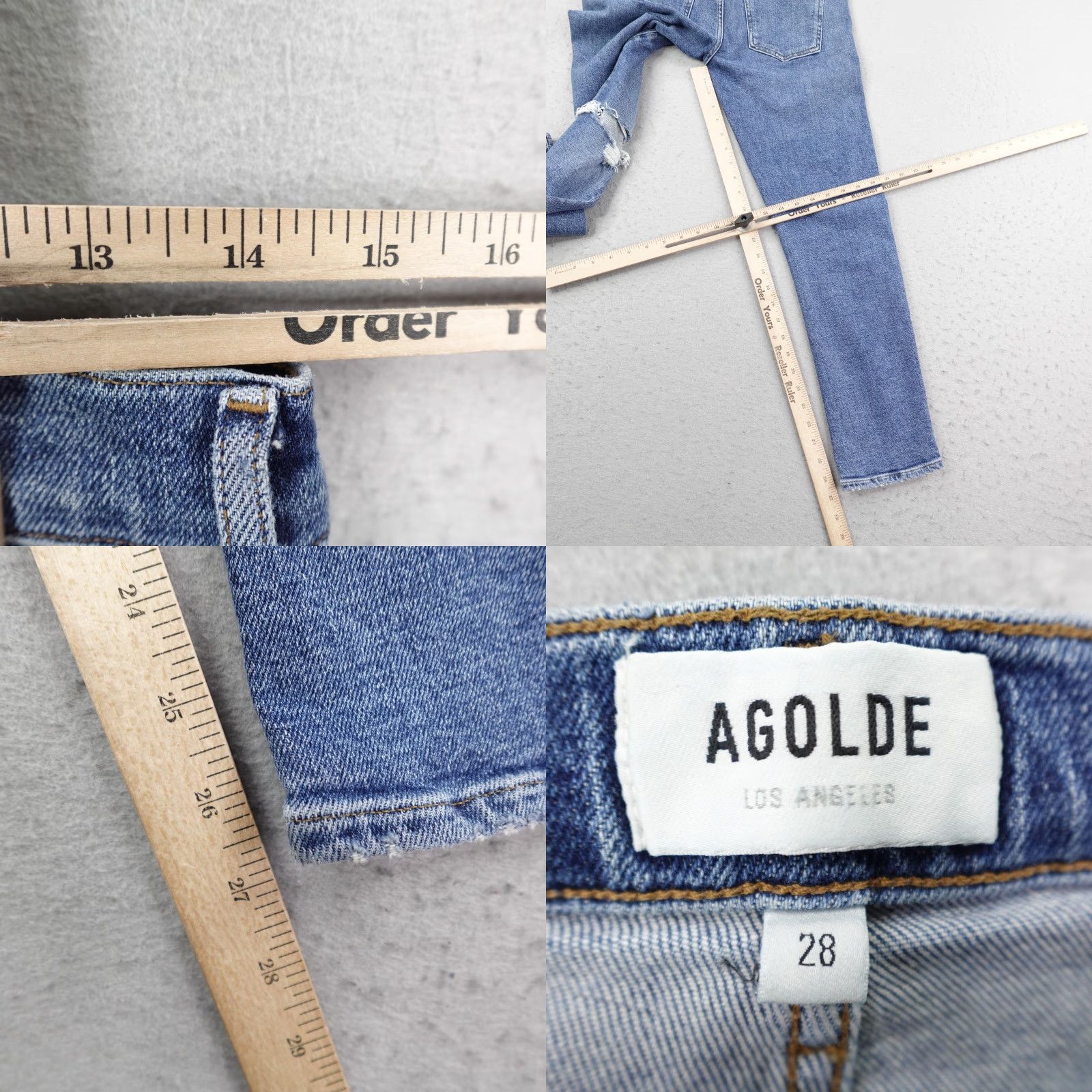 Agolde AGOLDE Jeans Womens 28 Blue Denim Toni Mid Rise Skinny Fit Distressed Stretch Jeans Size 28" / US 6 / IT 42 - 8 Thumbnail
