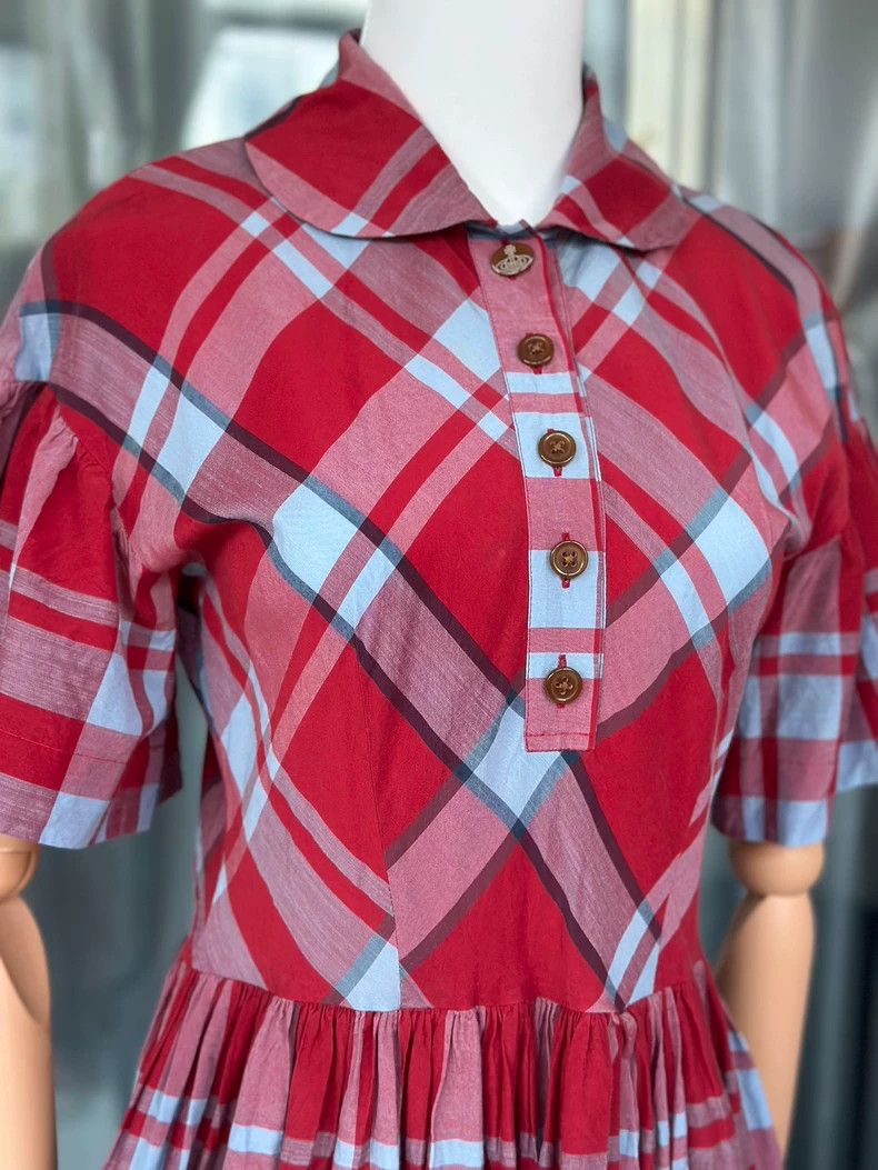 Vivienne Westwood Vivienne Westwood A cute dress with a blue and red checker Size L / US 10 / IT 46 - 3 Thumbnail