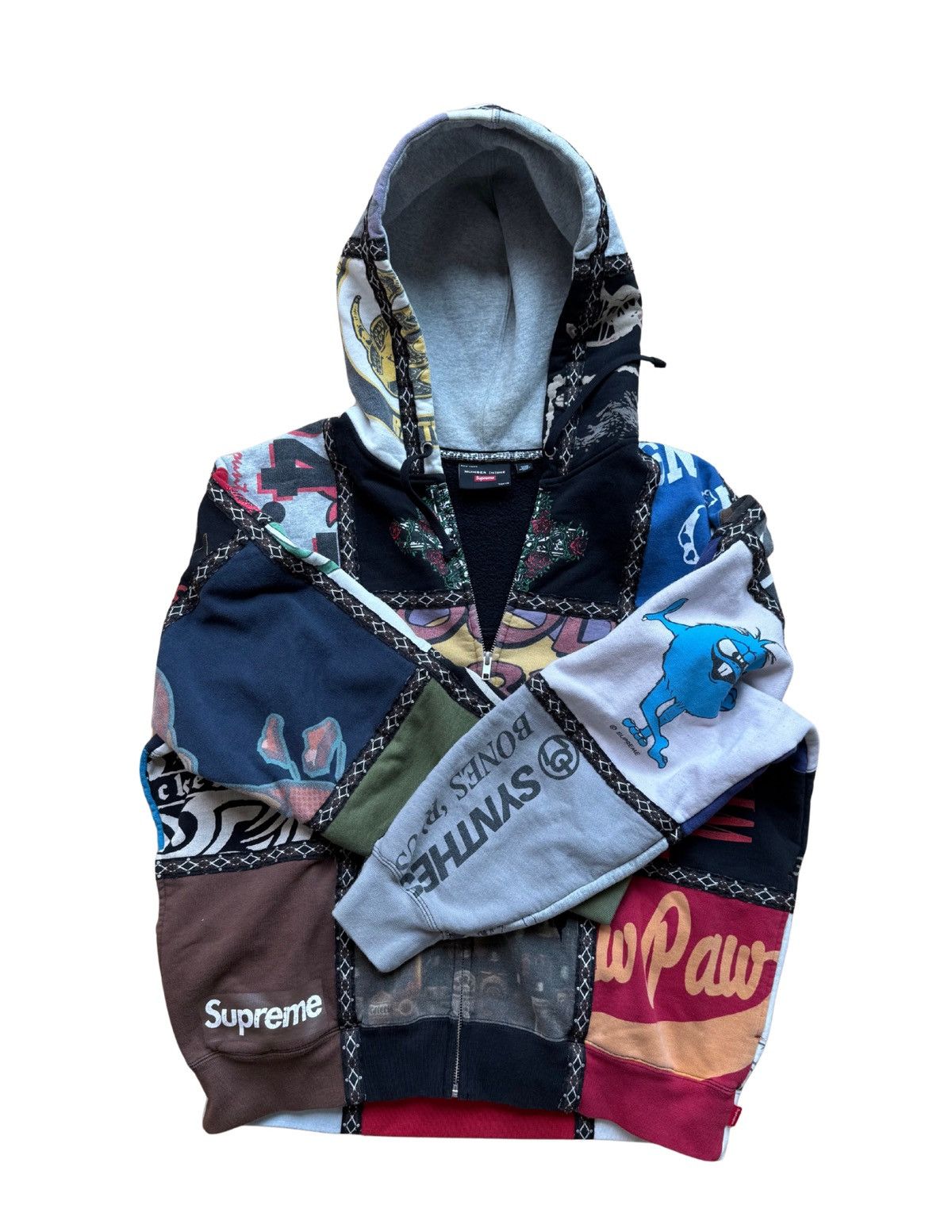 Number (N)ine × Supreme Leopard print supreme x number nine hoodie