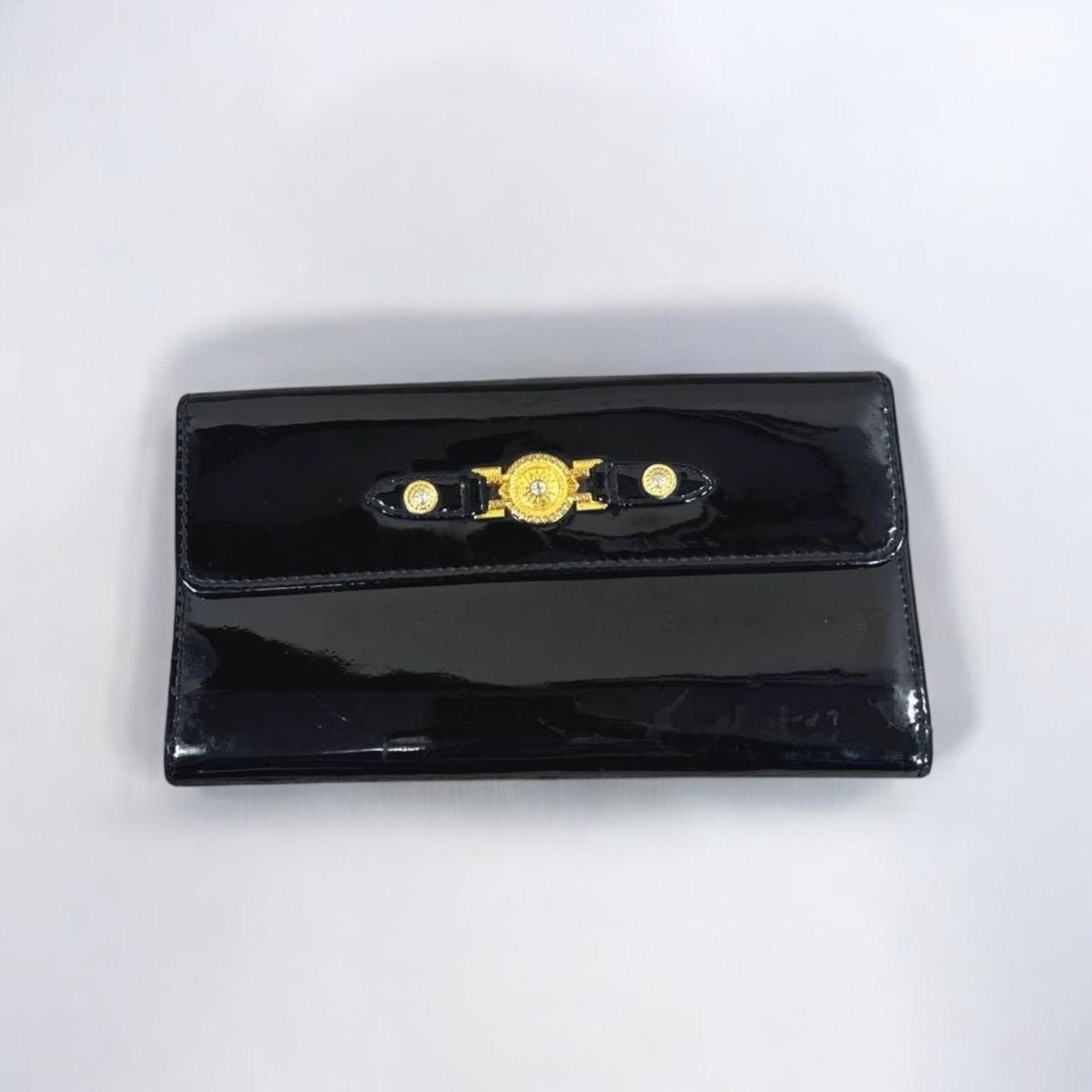 Versace Versace - Black Leather Women's Wallet Size ONE SIZE - 1 Thumbnail