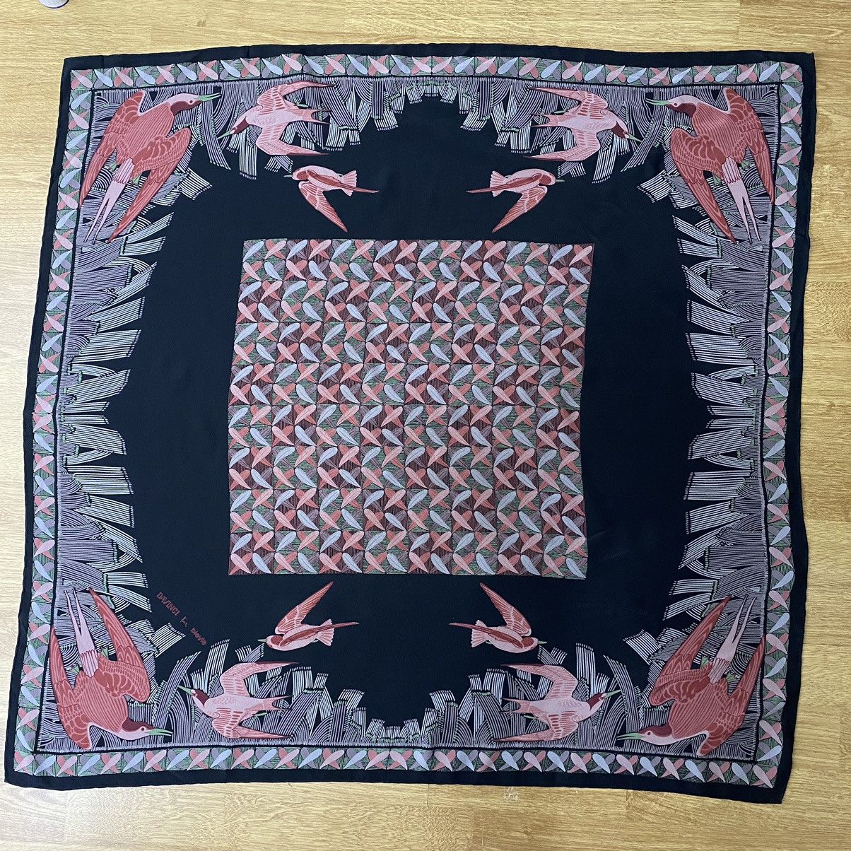 Designer Davinci bleyle Silk Birds Printed Scarf Size ONE SIZE - 11 Thumbnail