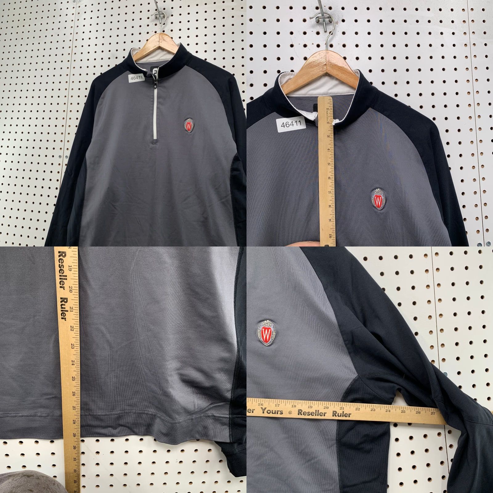 Footjoy FootJoy FJ 1/4 Quarter Zip Pullover Mens XL Gray Black Performance Pullover Size US XL / EU 56 / 4 - 8 Thumbnail