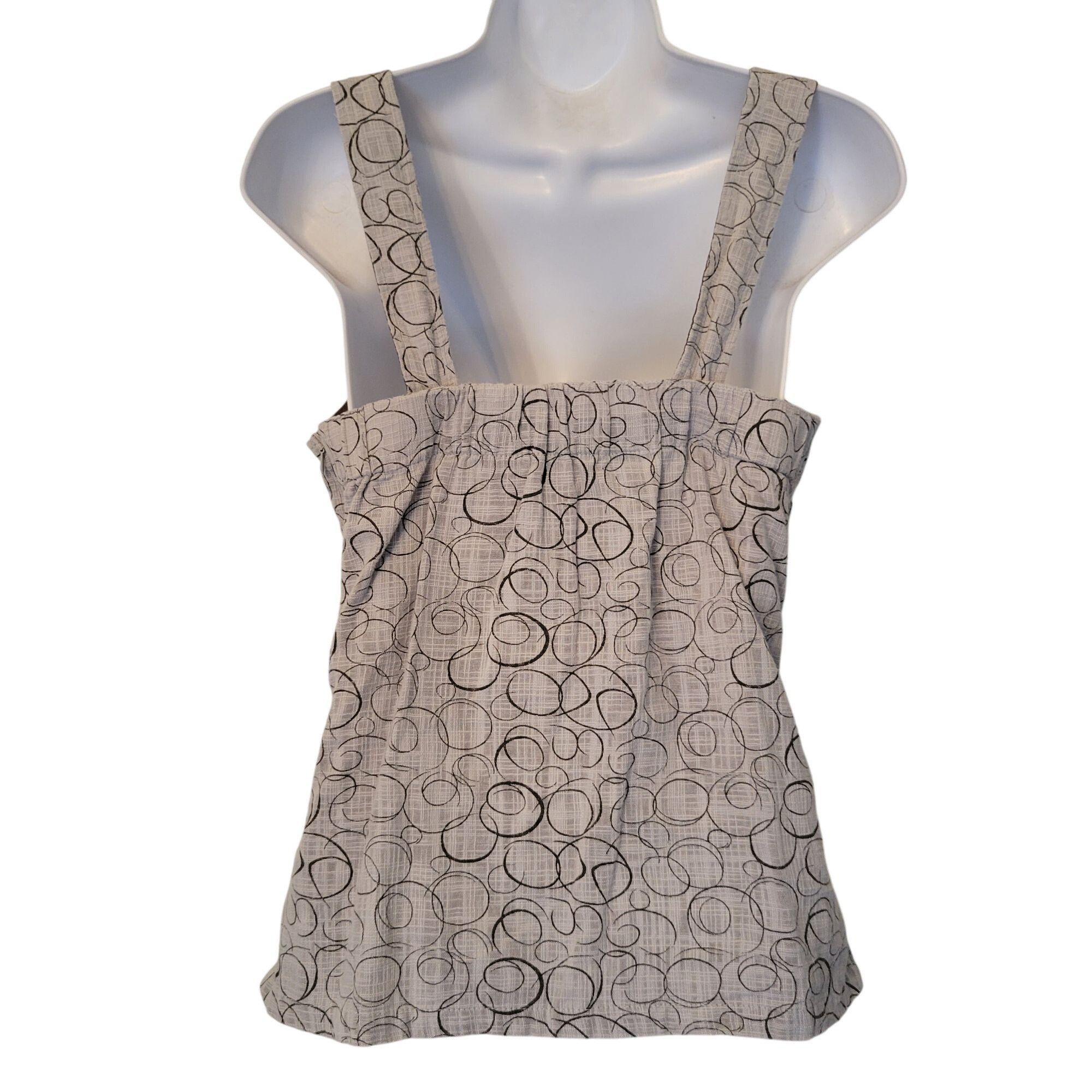 KAVU Kavu M Sleeveless Top Gray Black Circle Pattern Cotton Jumpe Size M / US 6-8 / IT 42-44 - 6 Thumbnail