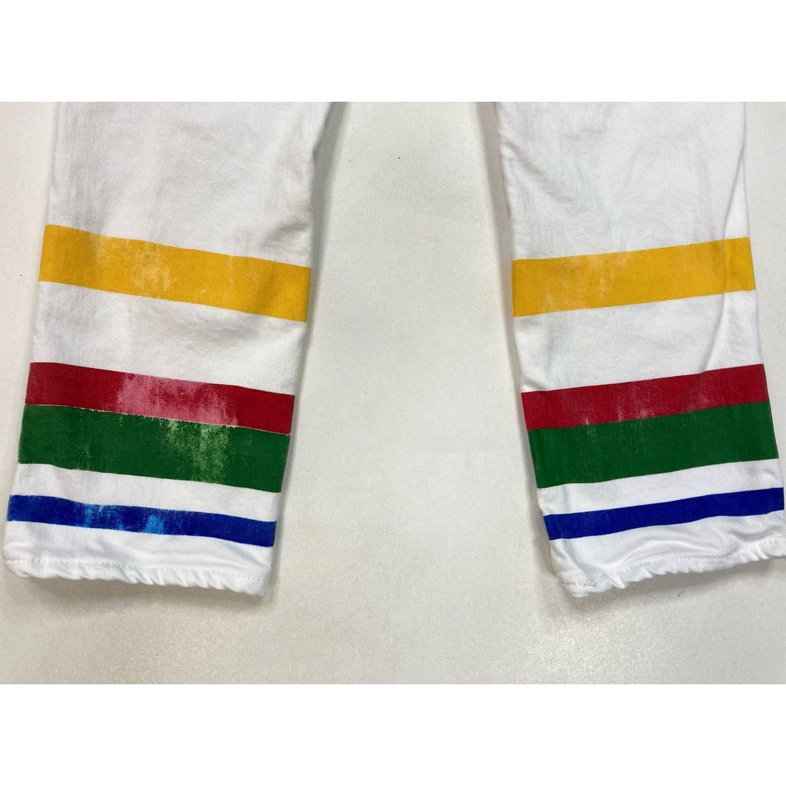 Polo Ralph Lauren VINTAGE Polo Ralph Lauren Jeans Women 4P Mid Rise Ankle Denim White Striped Floral Pattern Logo Pocket 25in Inseam Womens Size 27" / US 4 / IT 40 - 4 Thumbnail