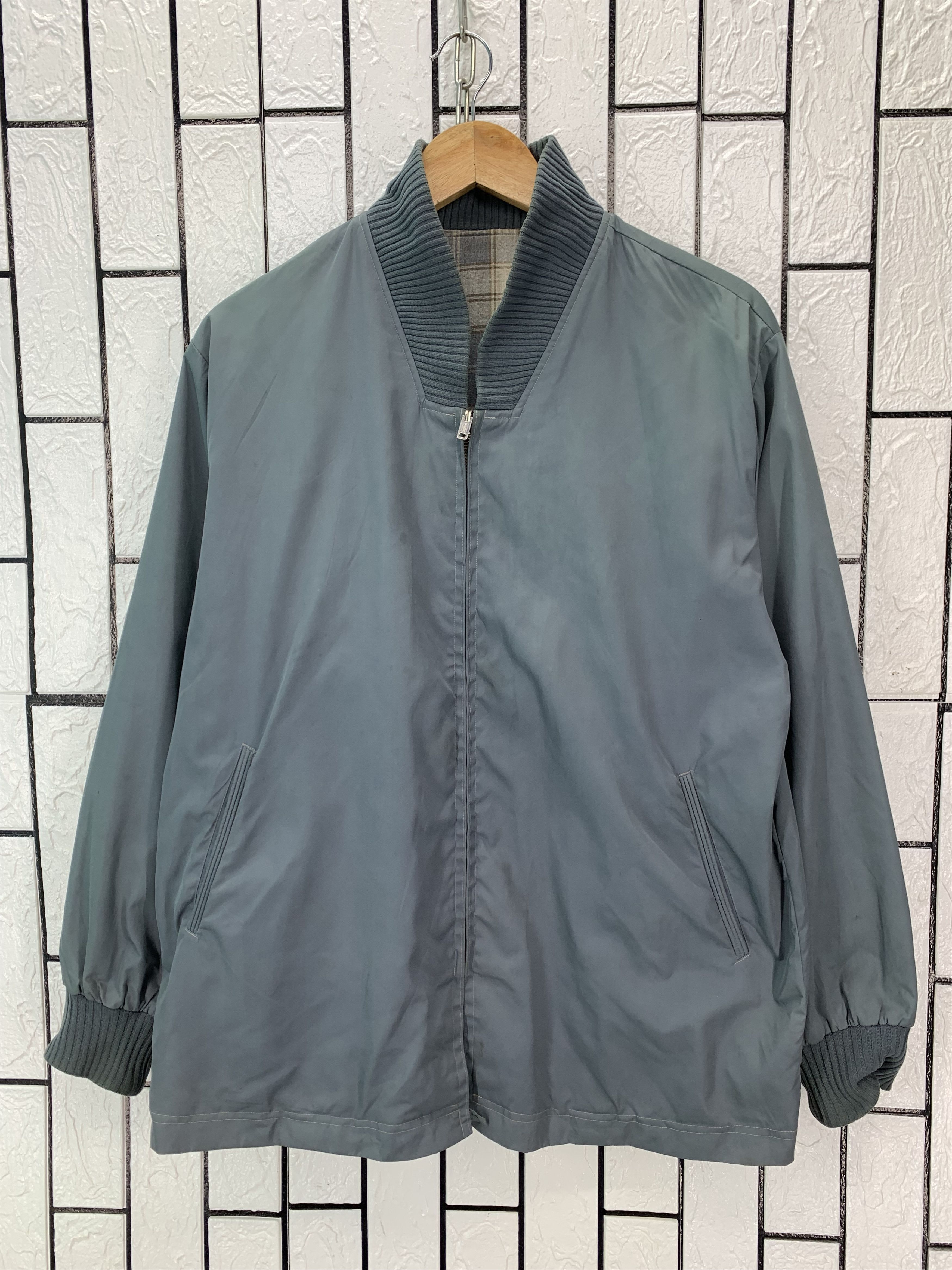 Japanese Brand Vintage Reversible Plaid/Plain Jacket Size US S / EU 44-46 / 1 - 6 Thumbnail