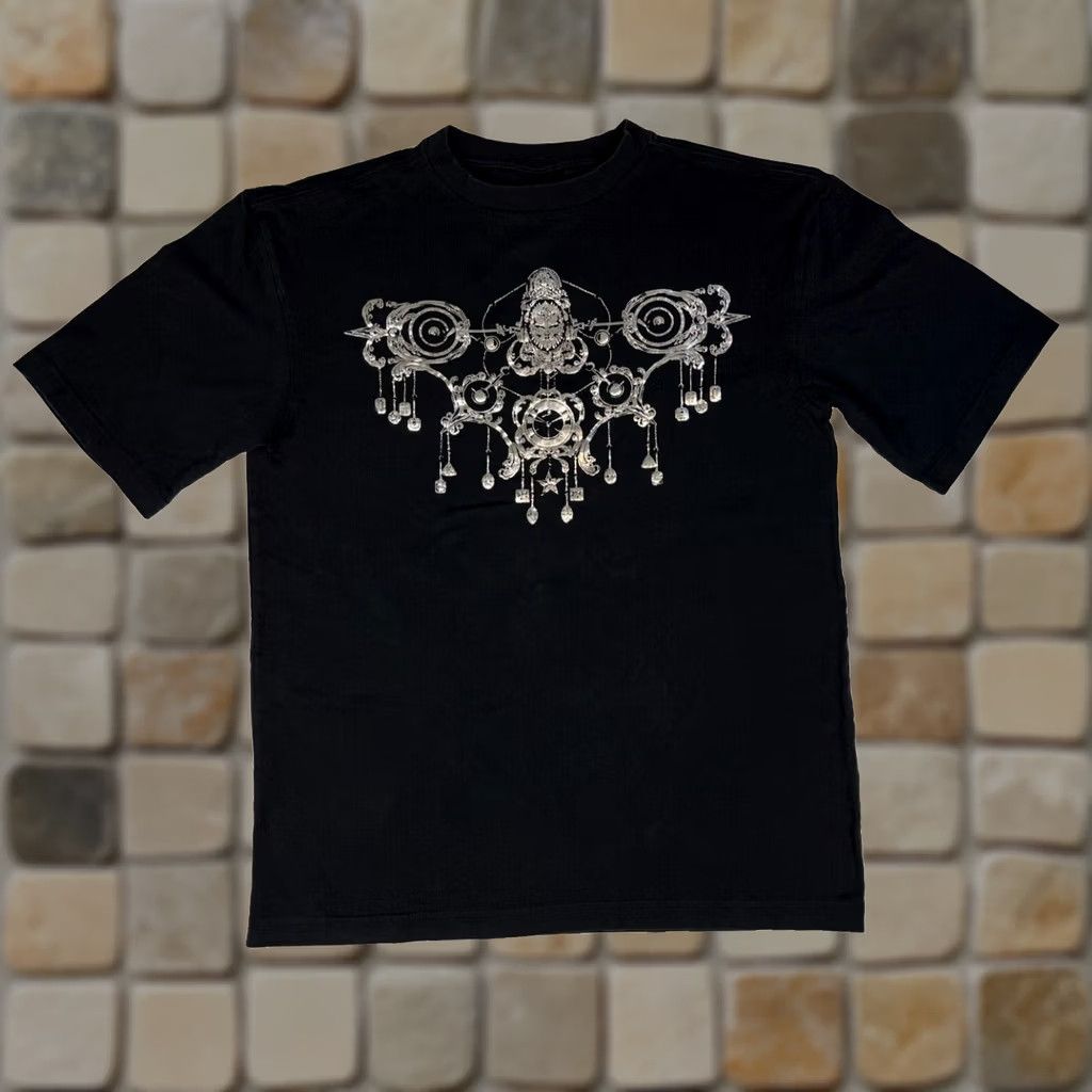 Adidas Adidas Men's Vintage 2008 T-Shirt Sz M Crew Neck Short Sleeve Black Cotton Medallion Clock Trefoil Double-Sided Graphic Print Size US M / EU 48-50 / 2 - 1 Thumbnail