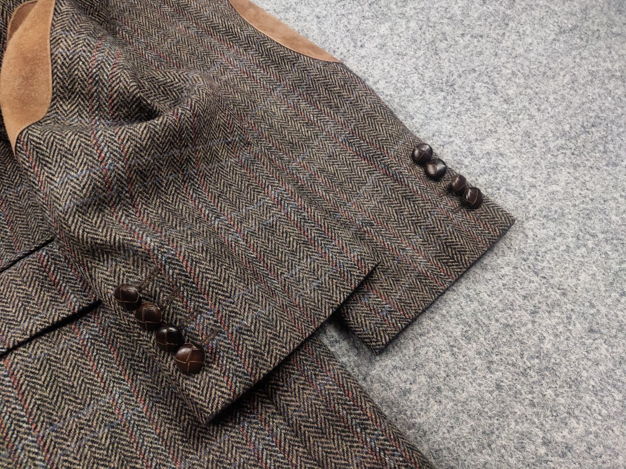 Barbour Vintage Barbour herren Wool Tweed herringbone Blazer Jacket Size US L / EU 52-54 / 3 - 8 Thumbnail