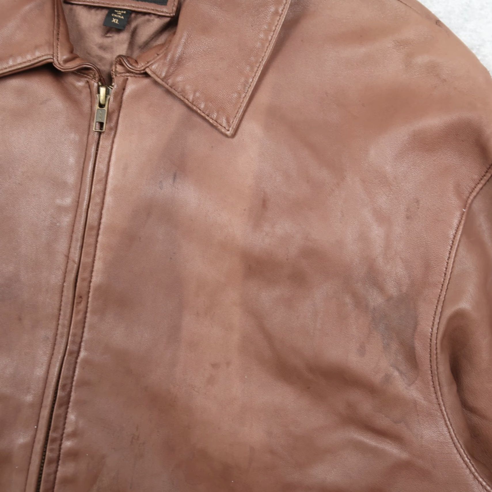 Golden Bear Golden Bear Leather Jacket Men's XL Regular Zip Up Bomber Brown 90s Classic Vintage Theme Casual Travel Winter Fall Spring Zip Full Zip Size US XL / EU 56 / 4 - 6 Thumbnail