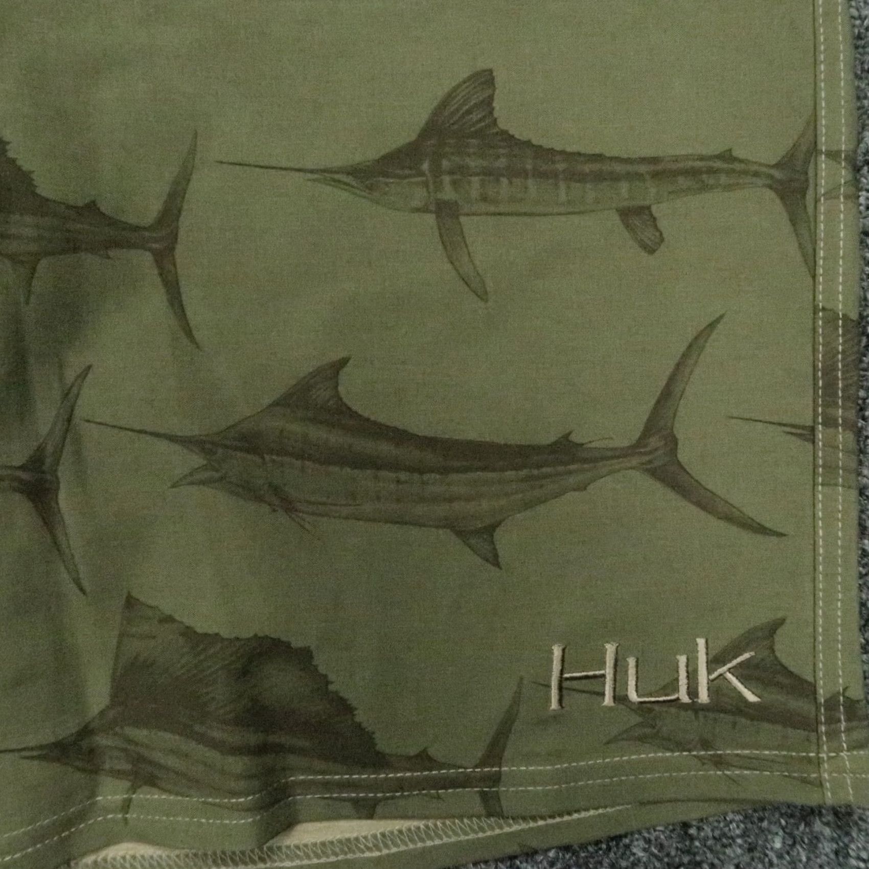 Vintage Huk Shorts Mens 34 Beige Green Chino Pocket Stretch 10in Inseam NWT Regular Waist 34 Beige Mens Size US 34 / EU 50 - 4 Thumbnail