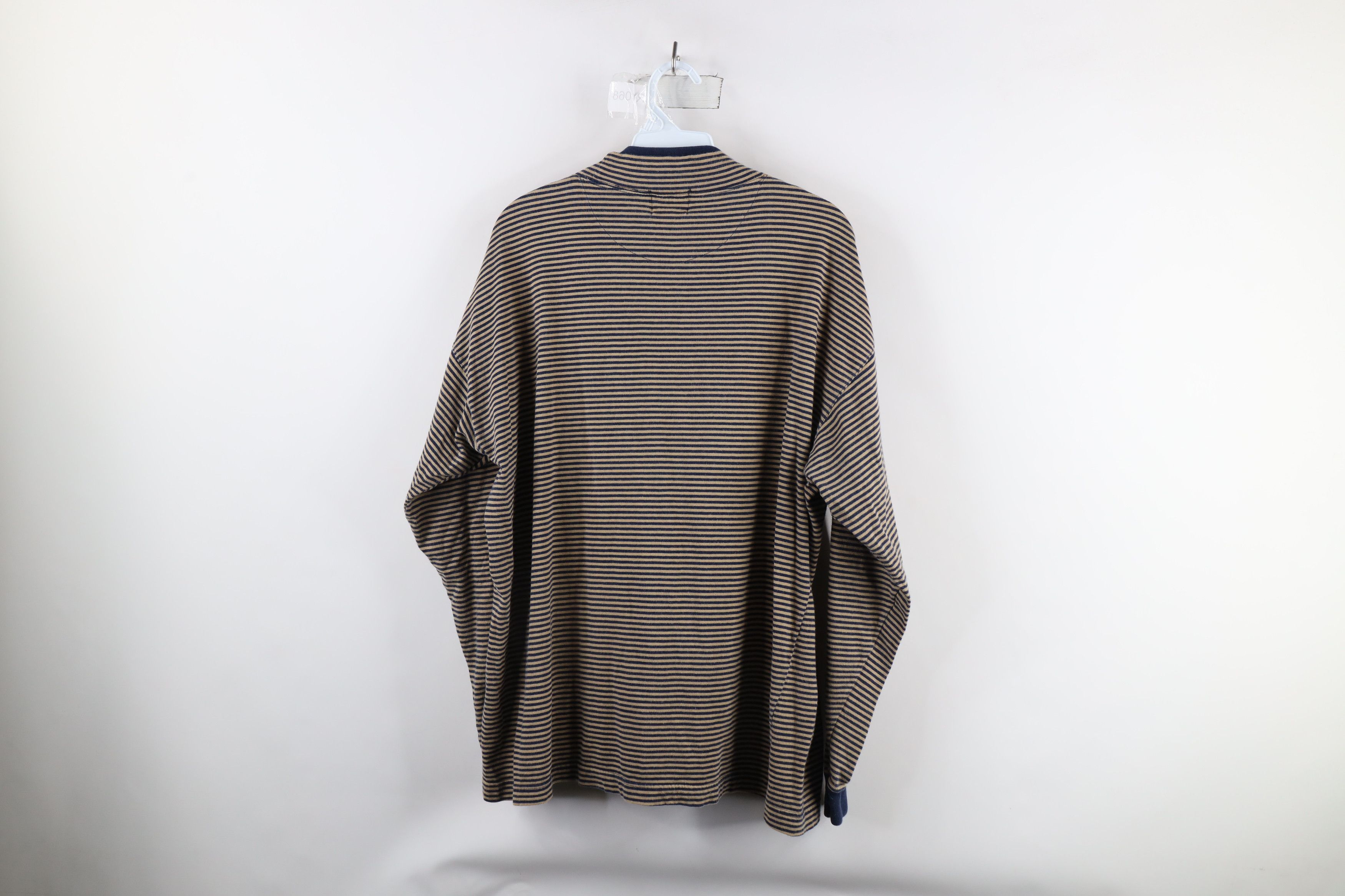 Vintage Vintage 90s Streetwear Striped Mock Neck Long Sleeve T-Shirt Size US M / EU 48-50 / 2 - 5 Thumbnail