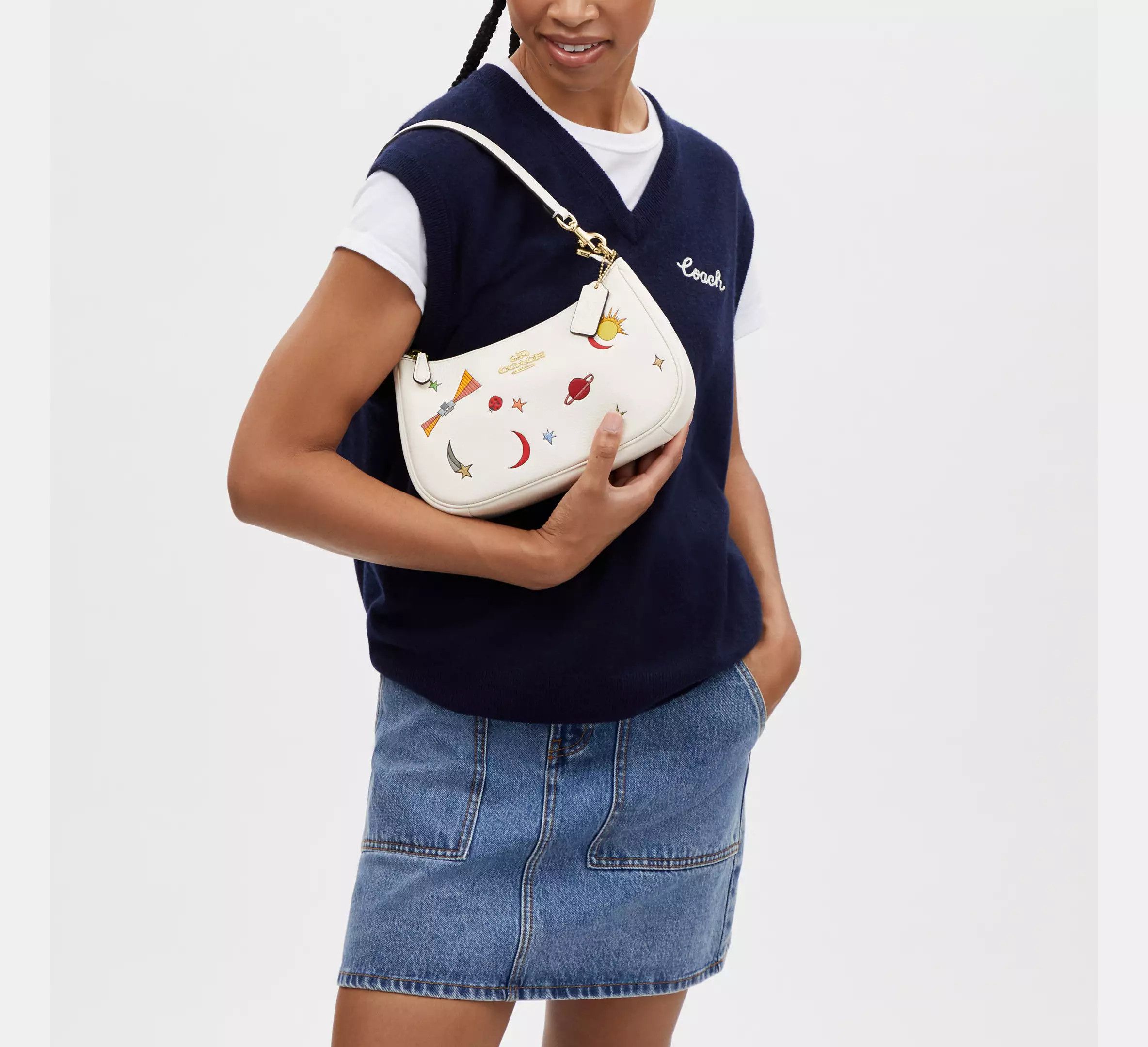 Coach Observed By Us Teri Shoulder Bag In Leather With Print CU388 Size ONE SIZE - 10 Thumbnail
