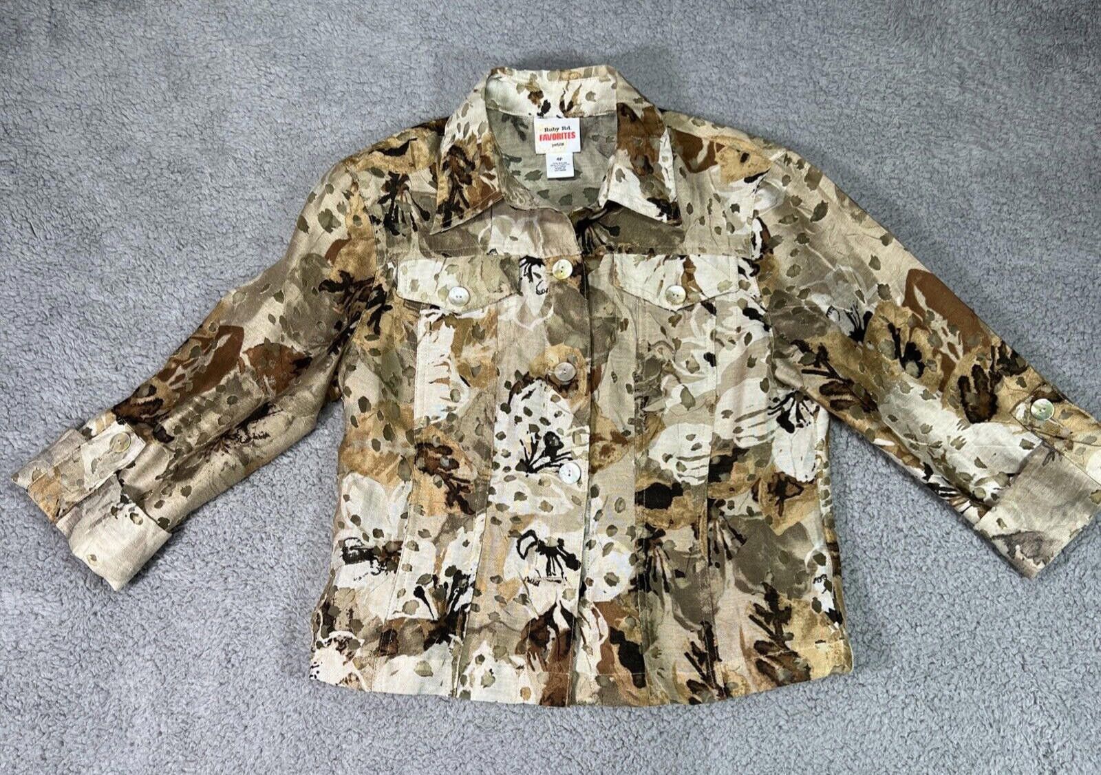 Other Ruby Rd Favorites Womens 4P Brown Jacket 3/4 Sleeve Size S / US 4 / IT 40 - 1 Thumbnail