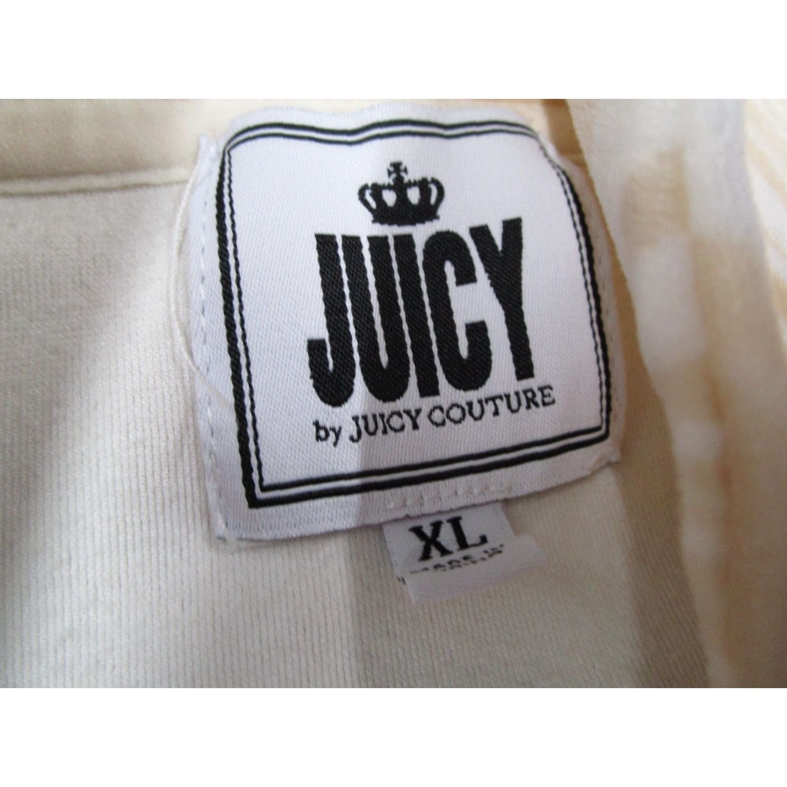 Juicy Couture Juicy Couture Hoodie Women XL Beige Swirl Velour Full Zip Long Sleeve Geometric Pattern Embroidered Crown Logo City Retro Sports Size XL / US 12-14 / IT 48-50 - 3 Thumbnail