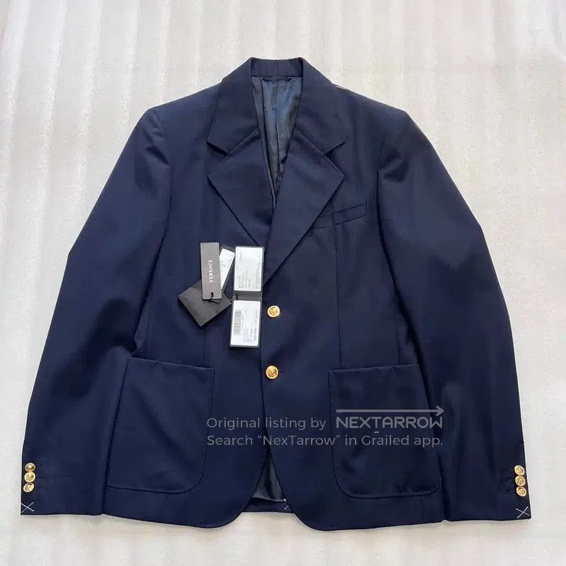Versace Versace Men's Long Sleeve Navy Wool Blazer . Size US L / EU 52-54 / 3 - 1 Thumbnail