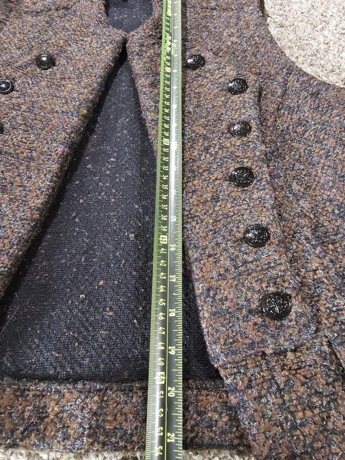 Designer Ethyl Brown Tweed Like Open Vest Medium Size M / US 6-8 / IT 42-44 - 4 Thumbnail