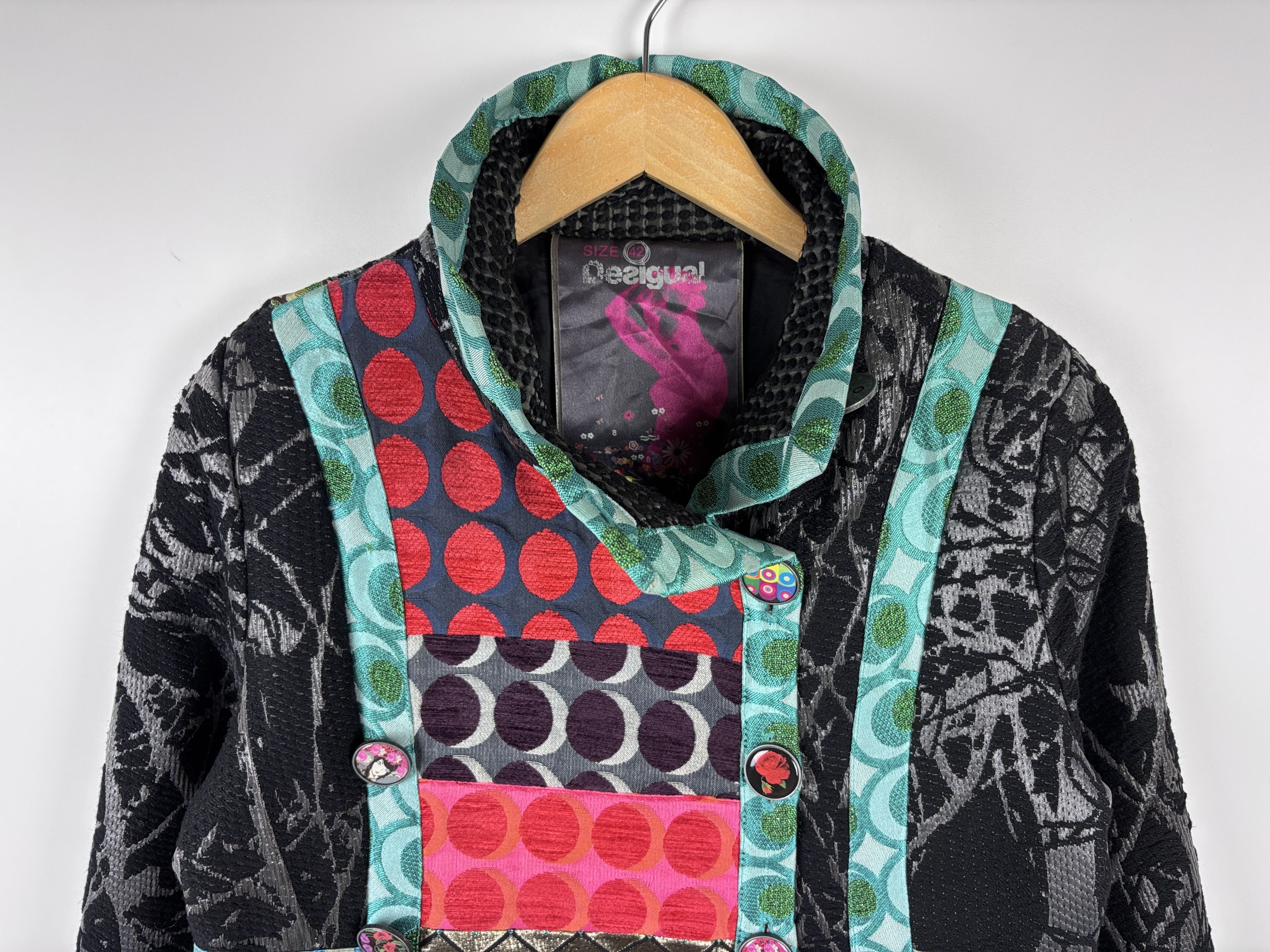 Desigual Womens Desigual Floral Multicolor Coat Size 42 Size L / US 10 / IT 46 - 2 Thumbnail