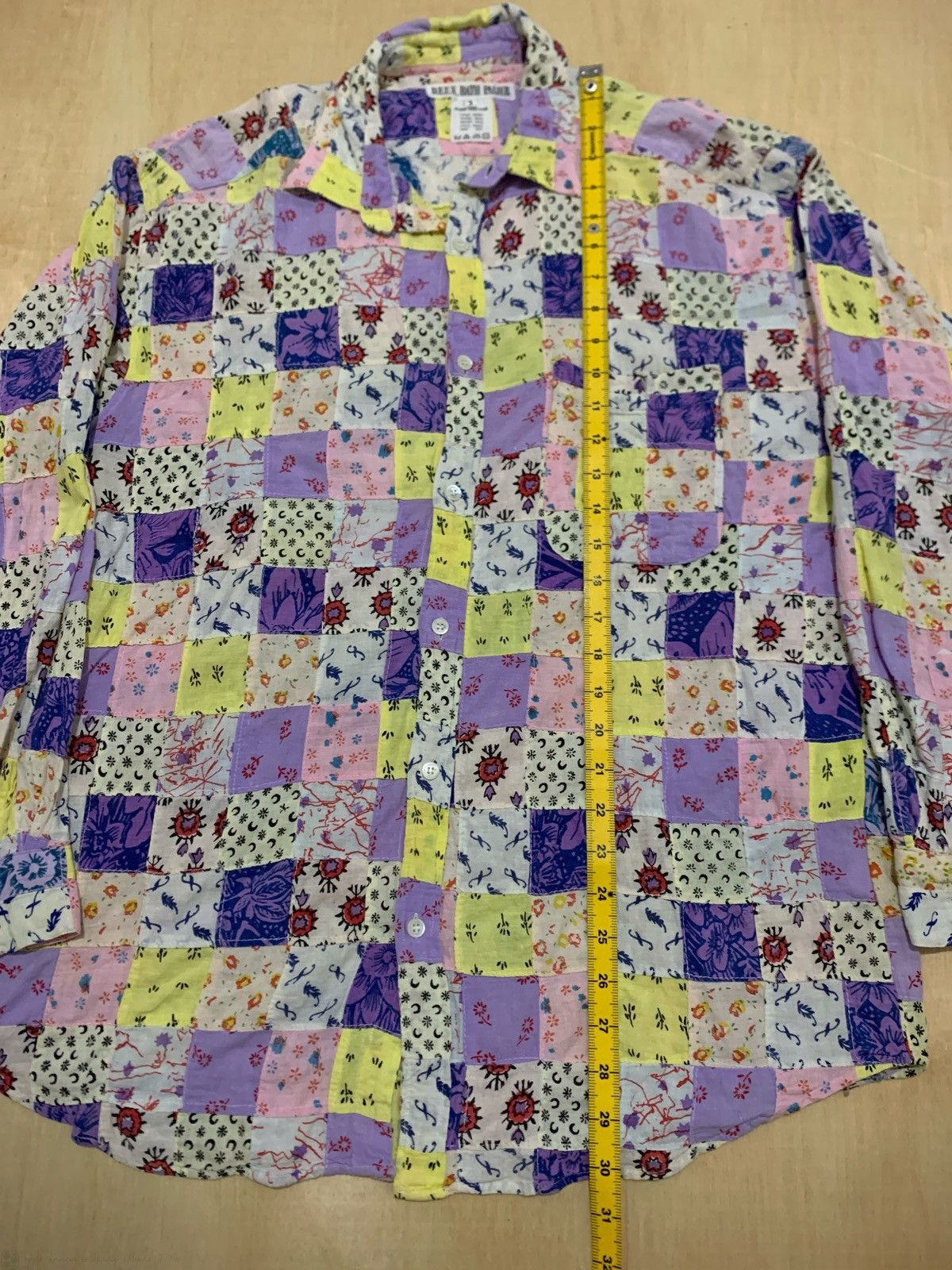 Comme des Garcons × Japanese Brand Vintage D.E.U.X. Bath Palier Patchwork Shirt Size US L / EU 52-54 / 3 - 9 Thumbnail