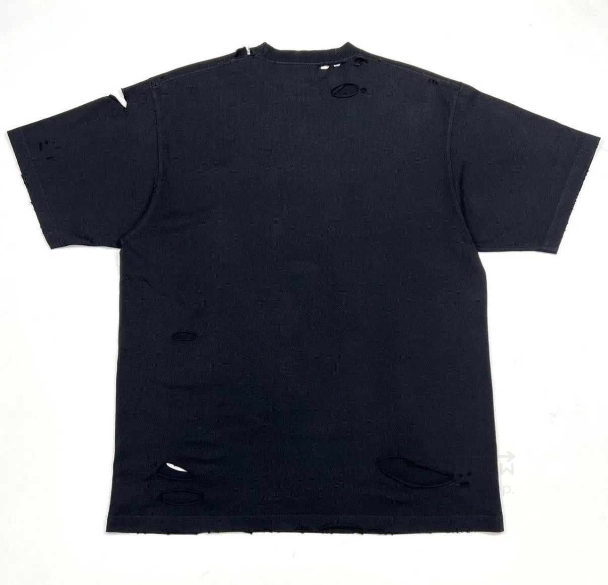 Balenciaga Black Distressed Short Sleeve T-Shirt XL. Size US XL / EU 56 / 4 - 2 Thumbnail