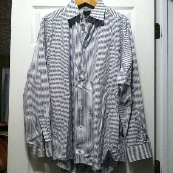 David Donahue DAVID DONAHUE MEN'S 100%COTTON DRESS SHIRT SIZE: 17.5/34-35 Size US XL / EU 56 / 4 - 5 Thumbnail
