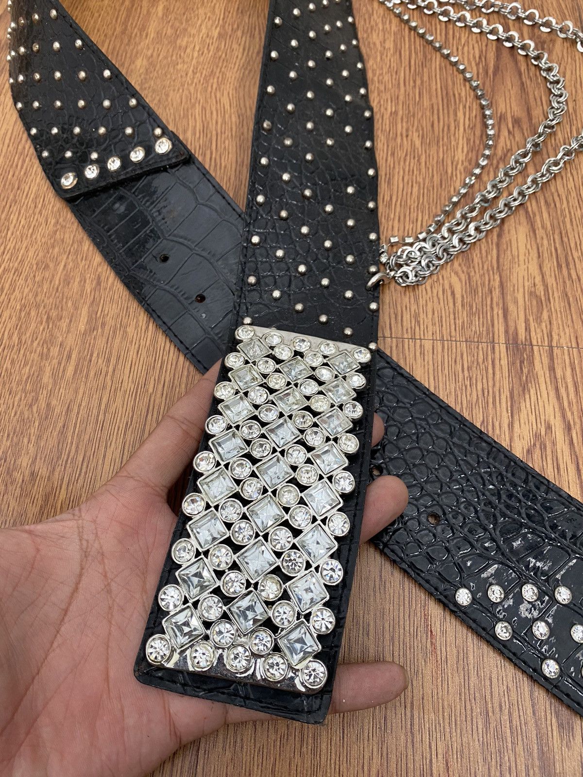 If Six Was Nine Black crystal chain belt Size ONE SIZE - 4 Thumbnail