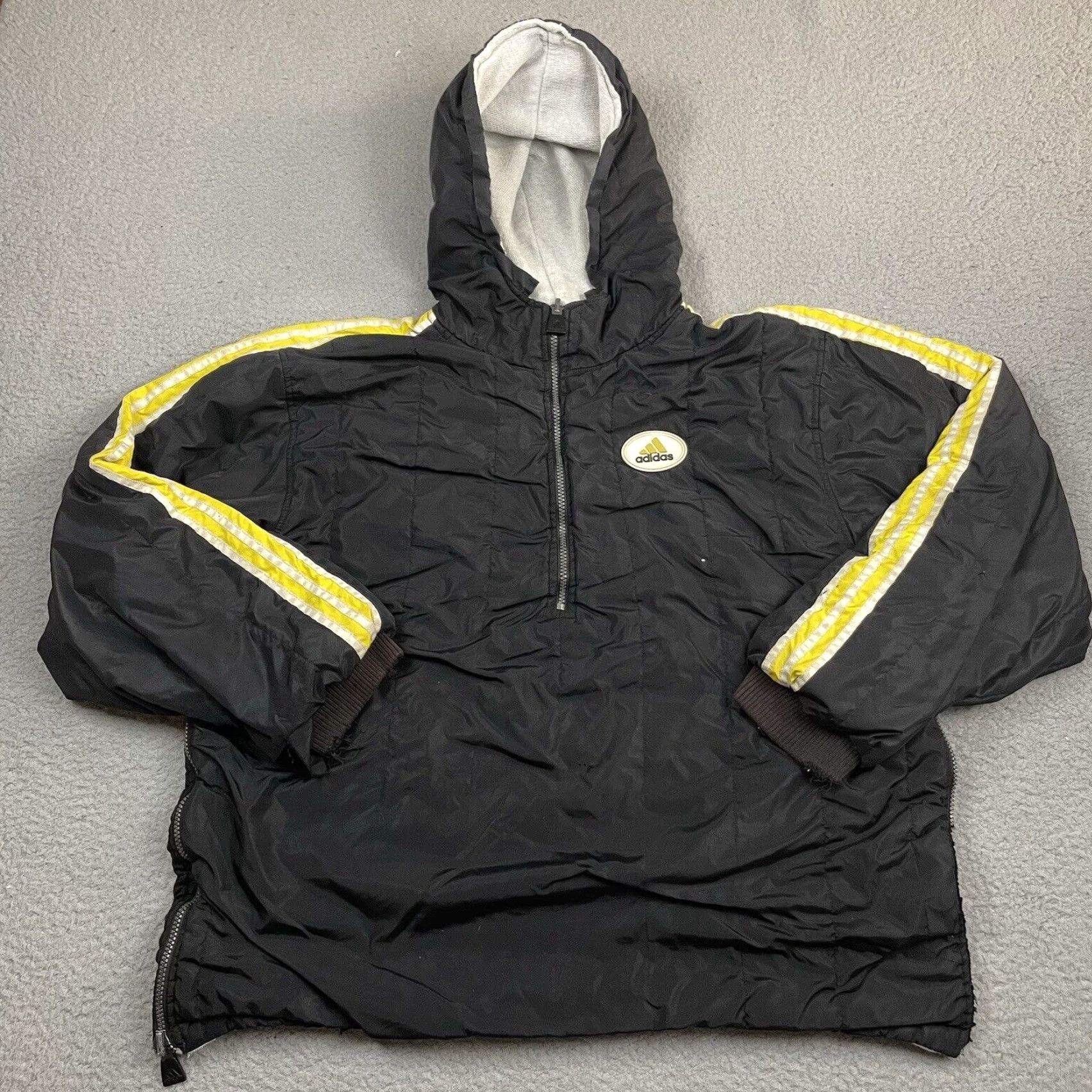 Adidas VINTAGE Adidas Jacket Mens Black Reversible Windbreaker Hooded Embroidered Gray Size M Size US M / EU 48-50 / 2 - 2 Thumbnail