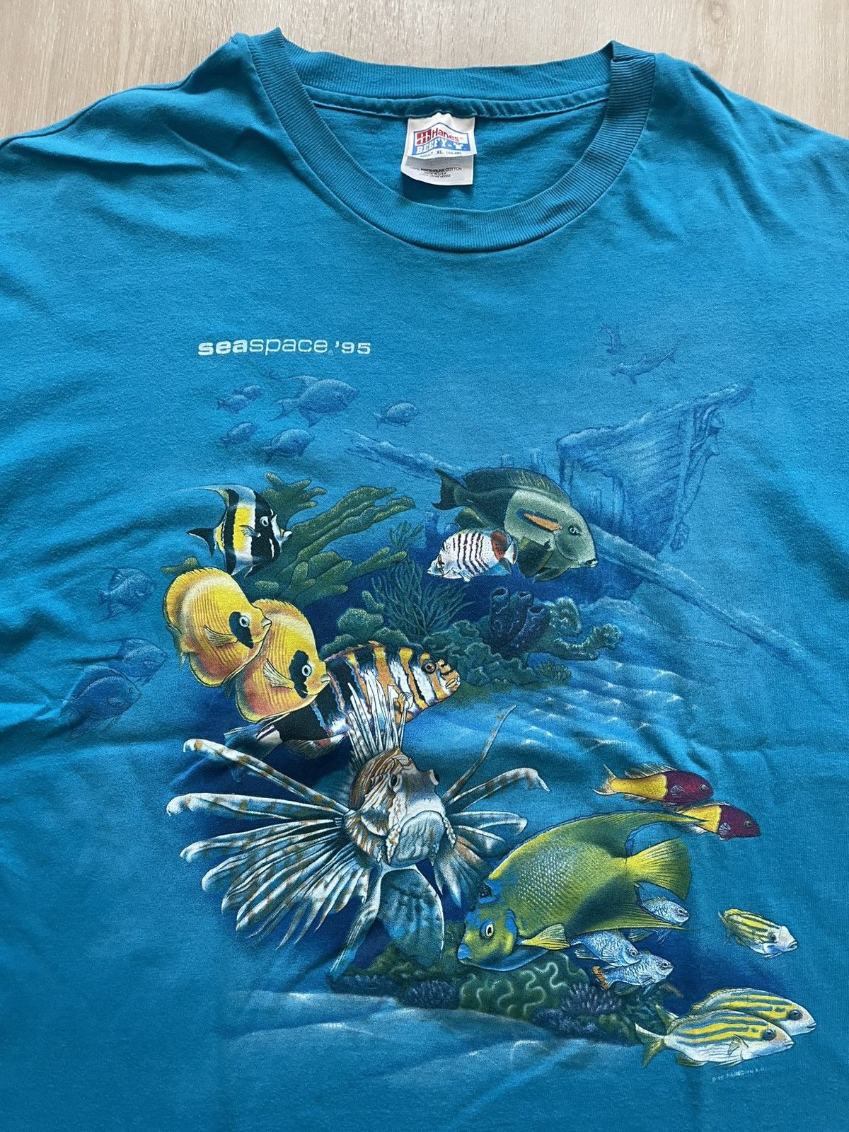 Vintage Vintage 90s Double Sided Houston Sea Space Shirt Mens XL Size US XL / EU 56 / 4 - 1 Thumbnail