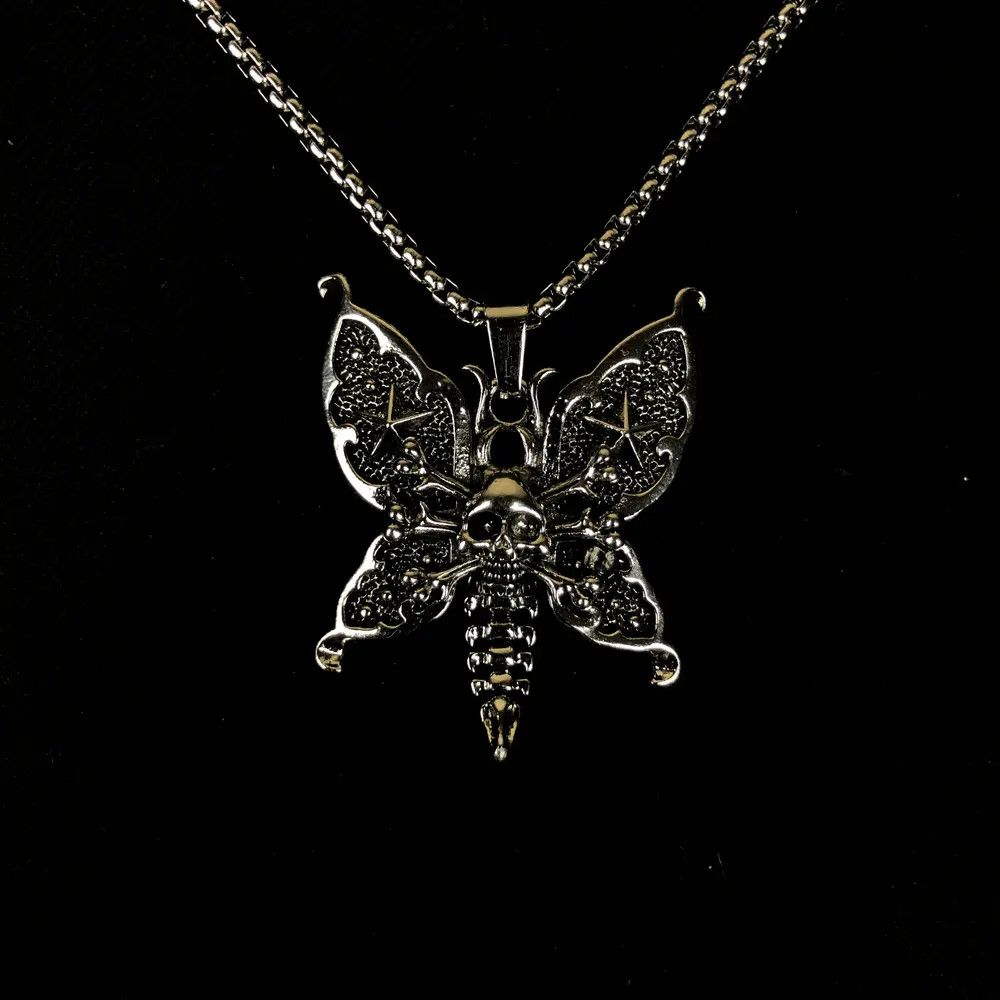 Jewelry Butterfly Skull Star Necklace Punk Chain Size ONE SIZE - 2 Thumbnail