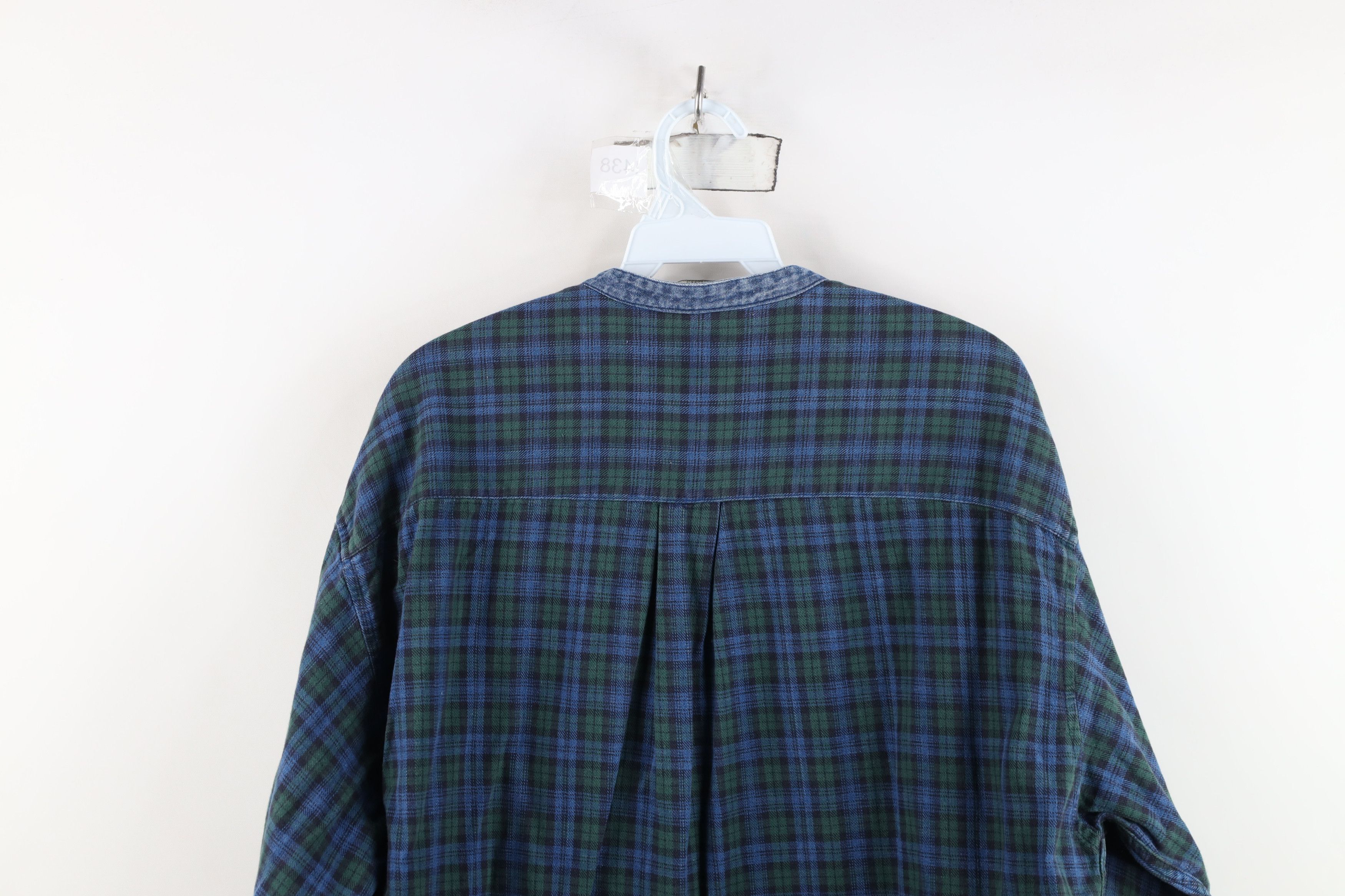 Vintage Vintage 90s Streetwear Denim Band Collar Button Shirt Size US M / EU 48-50 / 2 - 12 Thumbnail