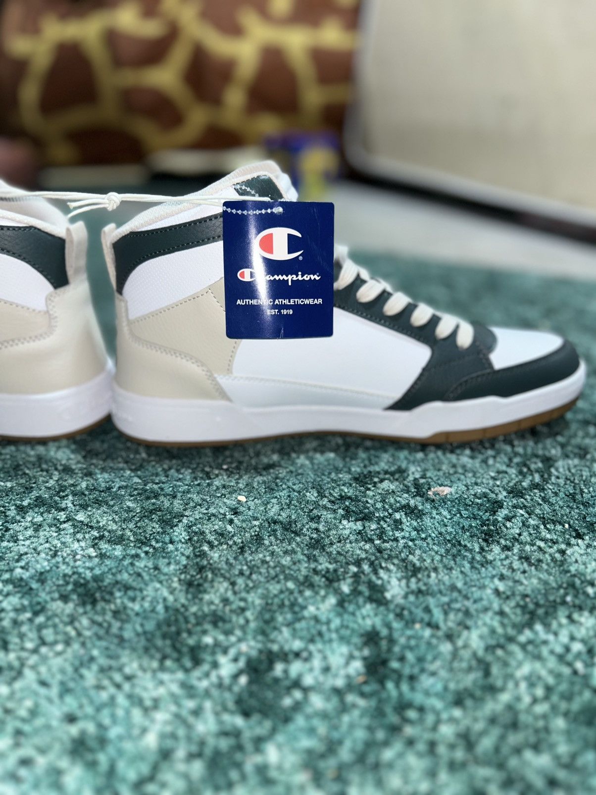 Champion “Olive and Cream” High Top Athletic Sneakers Size 11.5 Size US 11.5 / EU 44-45 - 4 Thumbnail