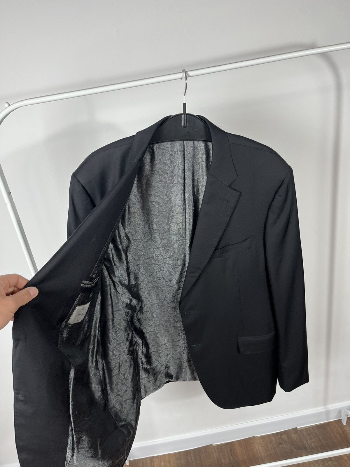 Canali Canali Super 150s Wool Blazer Black Made in Italy 56R Size 46R - 4 Thumbnail