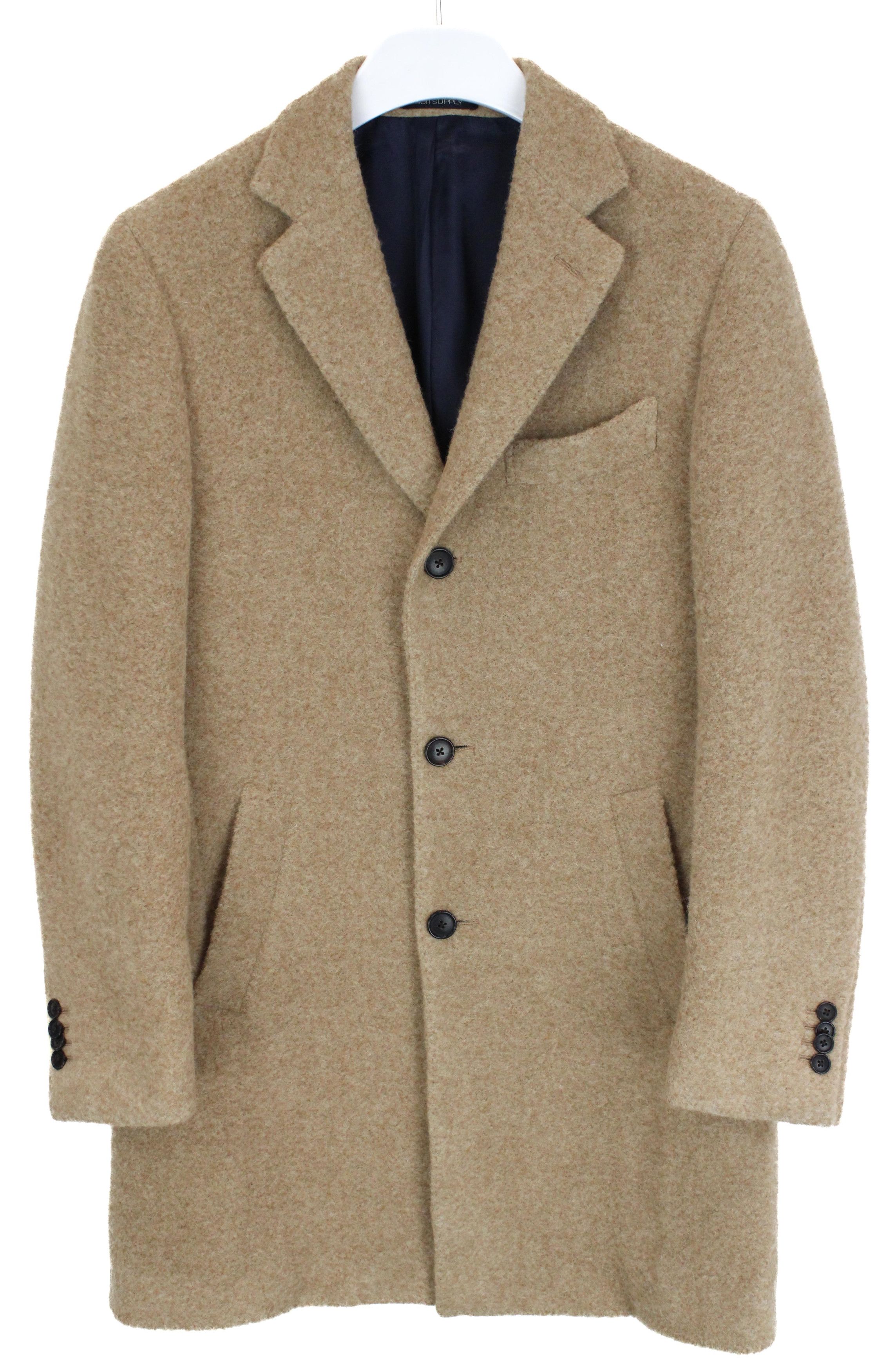 image of Suitsupply Jort Vicenza Coat Men's Uk 38 Alpaca Blend in Camel (Size Medium)