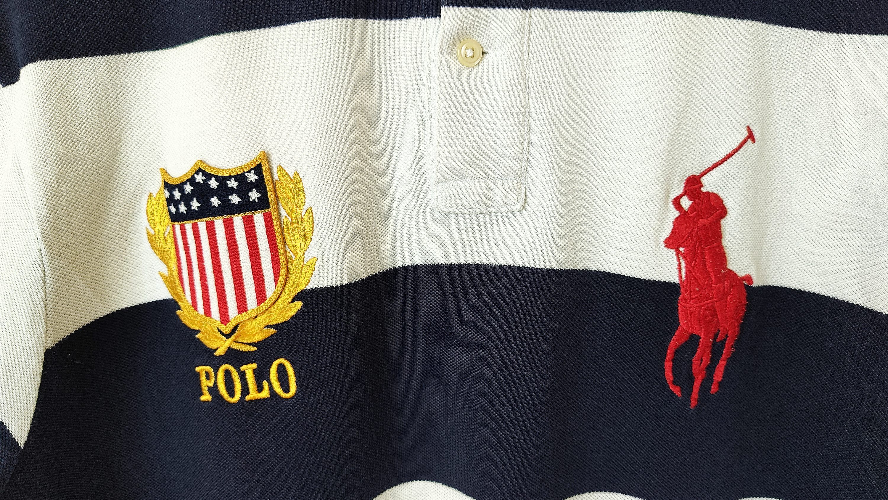 Polo Ralph Lauren × Ralph Lauren Ralph Lauren Polo Chief Keef style USA Flag Polo Tshirt Size US XL / EU 56 / 4 - 2 Thumbnail