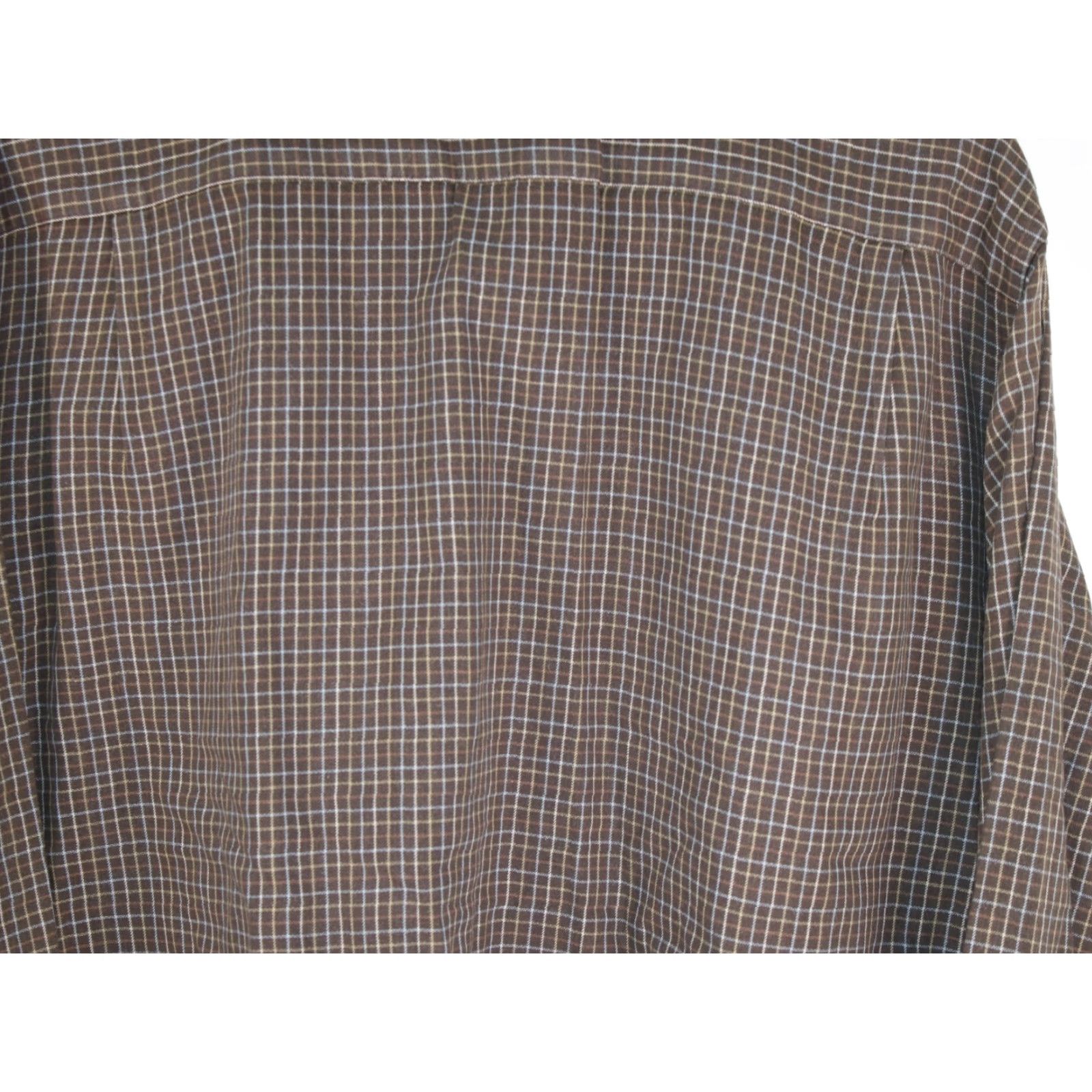 Merona Merona Shirt Adult XL Brown Check Cotton Button-Up Long Sleeve Mens Size US XL / EU 56 / 4 - 6 Thumbnail