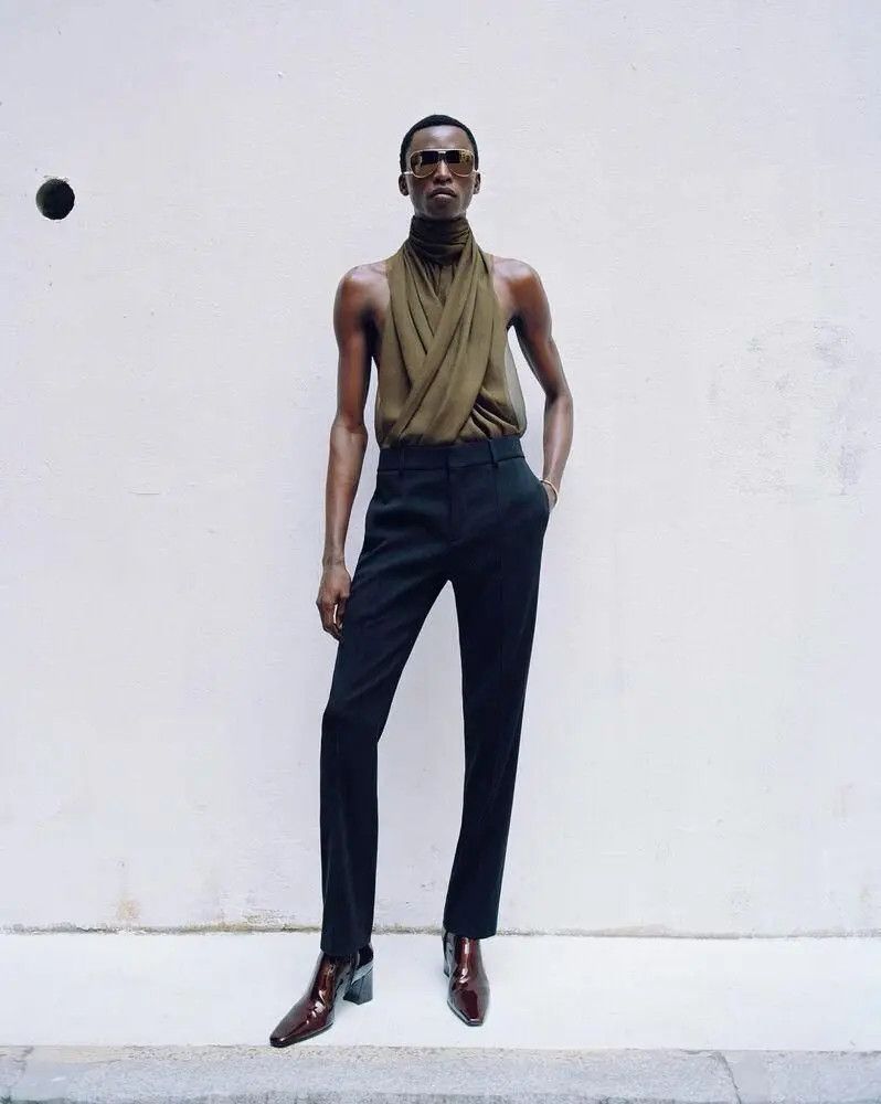 Saint Laurent Paris SS24 Saint Laurent Backless Halter top in Silk Satin Size US XS / EU 42 / 0 - 4 Thumbnail