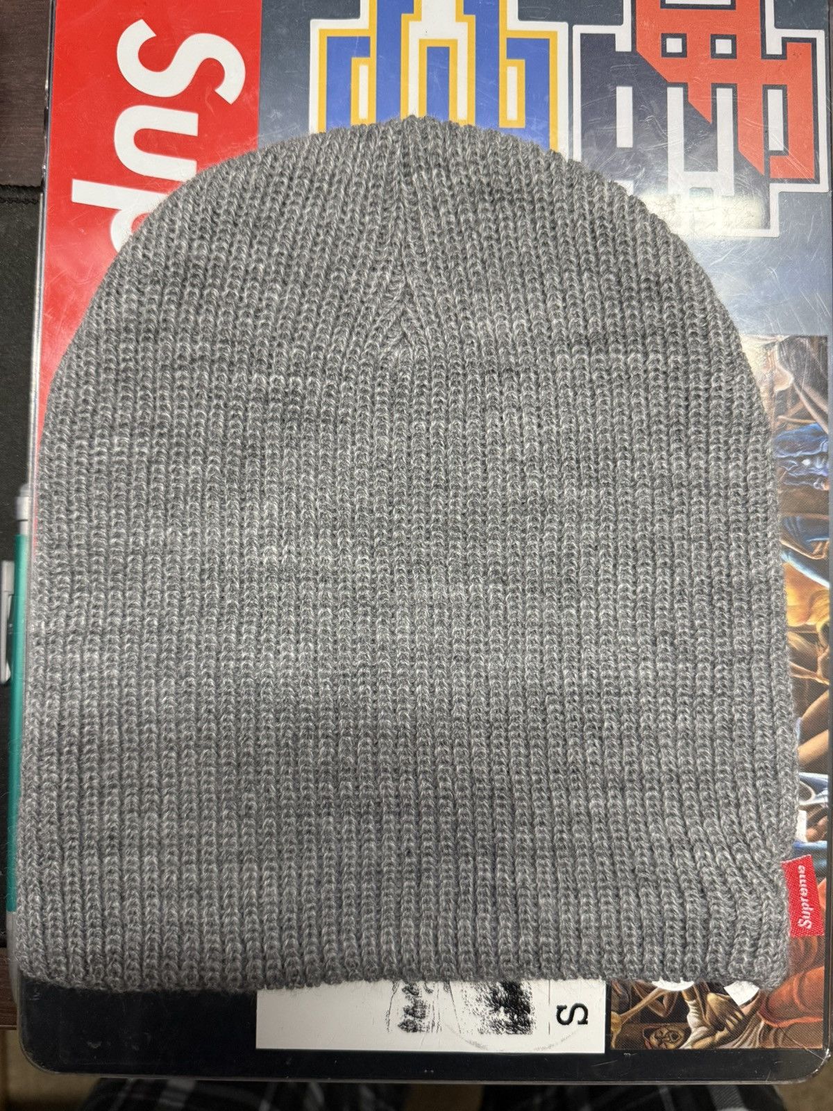 Grey Vintage Supreme Basic Beanie