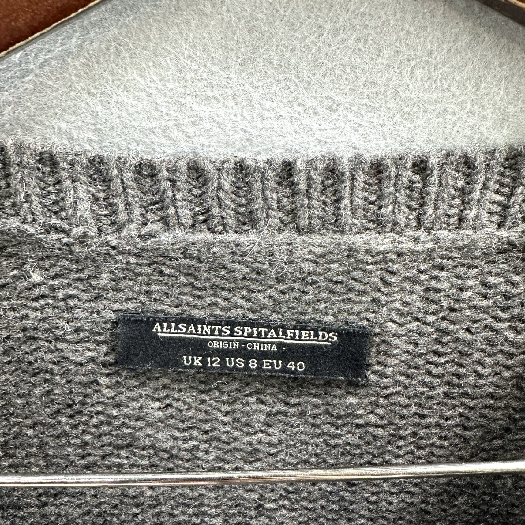 Allsaints AllSaints Sweater Dress Women XS Gray Knit Ribbed Square Neck Pullover Short Solid Vintage: No Size XS / US 0-2 / IT 36-38 - 5 Thumbnail