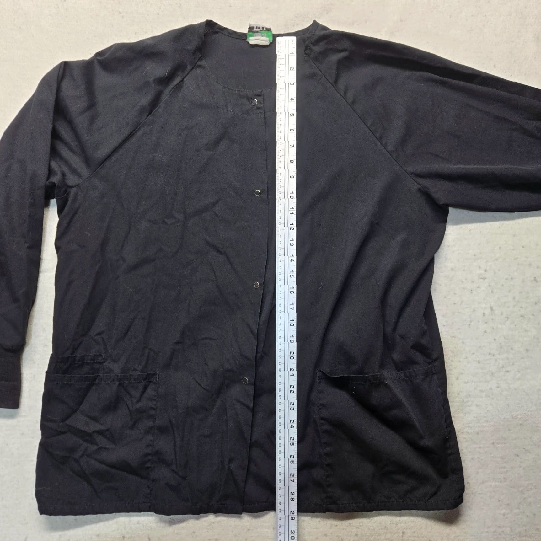 Vintage WS Gear Shirt Scrub Solid Black Nurse Doctor Top Adult XL Button Snap Black Scrub Shirt Unisex Mens Womens Size US XL / EU 56 / 4 - 6 Thumbnail
