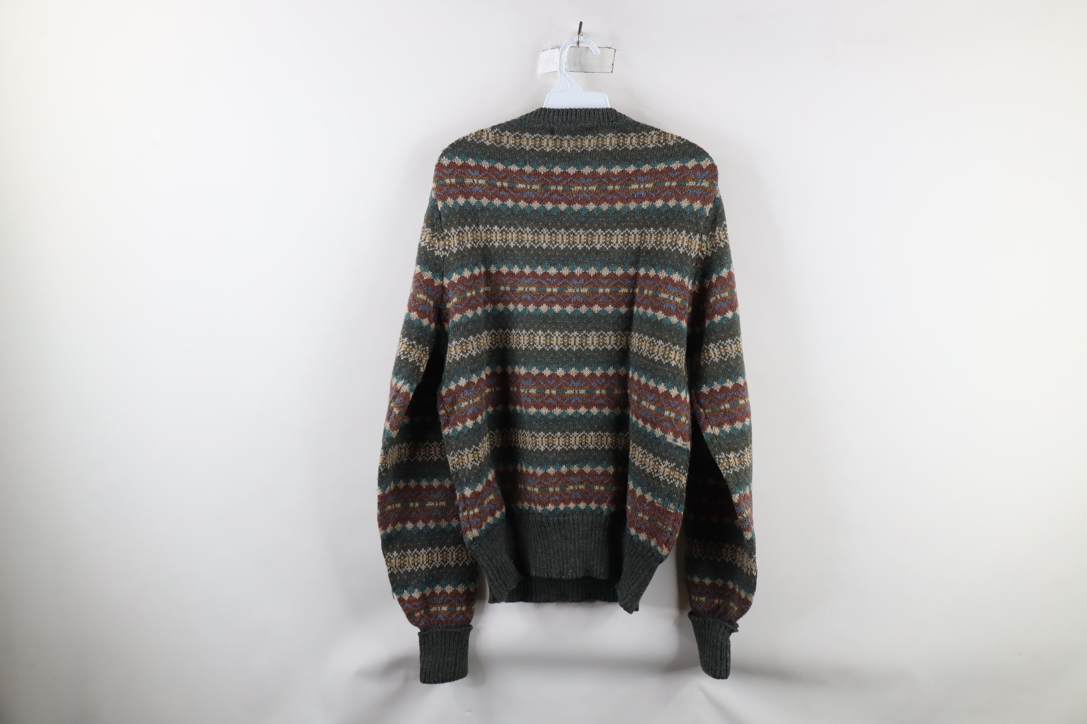 Vintage Vintage 90s Streetwear Blend Knit Rainbow Fair Isle Sweater Size US L / EU 52-54 / 3 - 5 Thumbnail