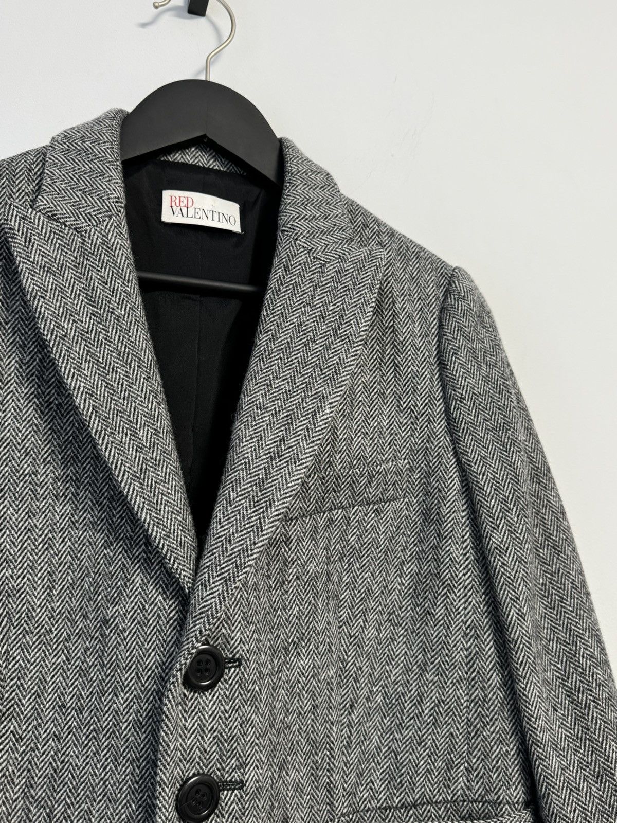 RED Valentino Red Valentino Cropped Blazer Jacket Grey Herringbone Size 44 Size M / US 6-8 / IT 42-44 - 9 Thumbnail