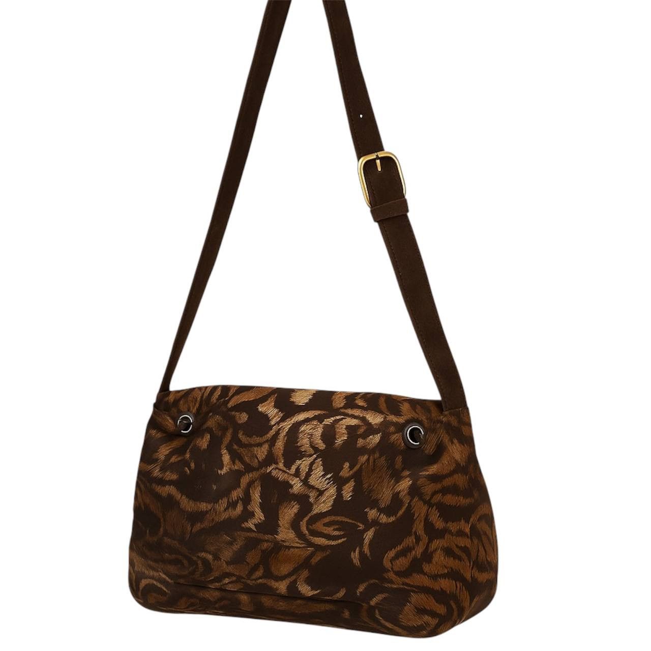 Vintage 90’S RARE VELVET LEATHER FLORAL CESARE PICCINI BAG Size ONE SIZE - 1 Thumbnail