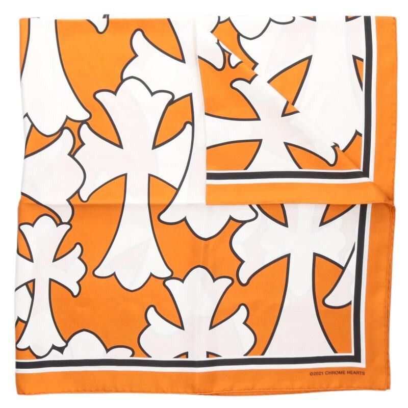 Chrome Hearts HUGE Chrome Hearts Cemetery Cross Silk Scarf | Grailed