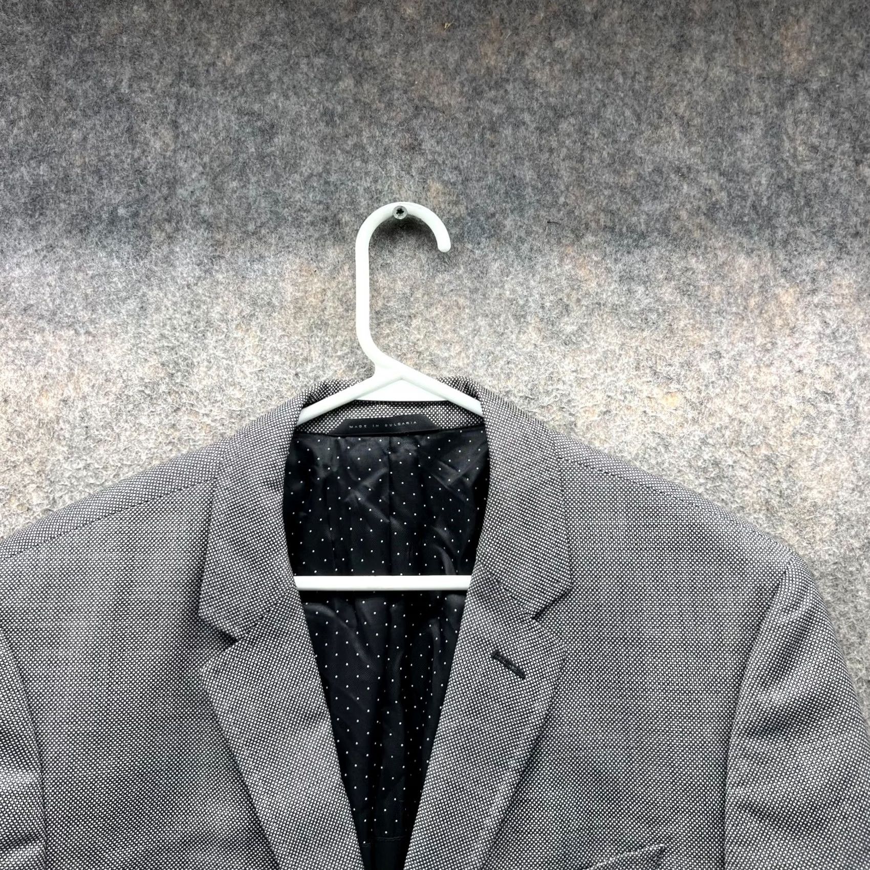Hugo Boss HUGO BOSS Blazer Mens 42R Gray Wool Single-Breasted Two-Button Sport Coat Jacket Jazz Tuxedo Style Regular Fit Size 42R - 6 Thumbnail