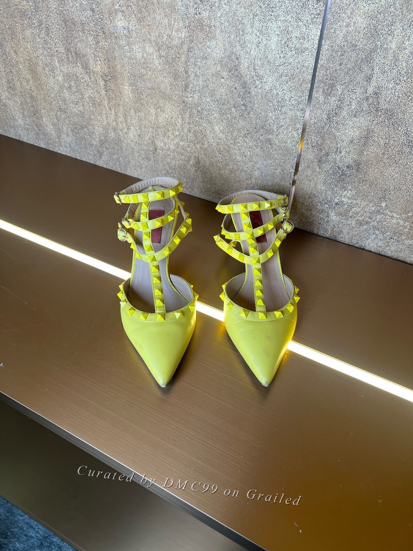 Valentino Valentino Yellow Strappy High Heels Size US 7.5 / IT 37.5 - 1 Thumbnail