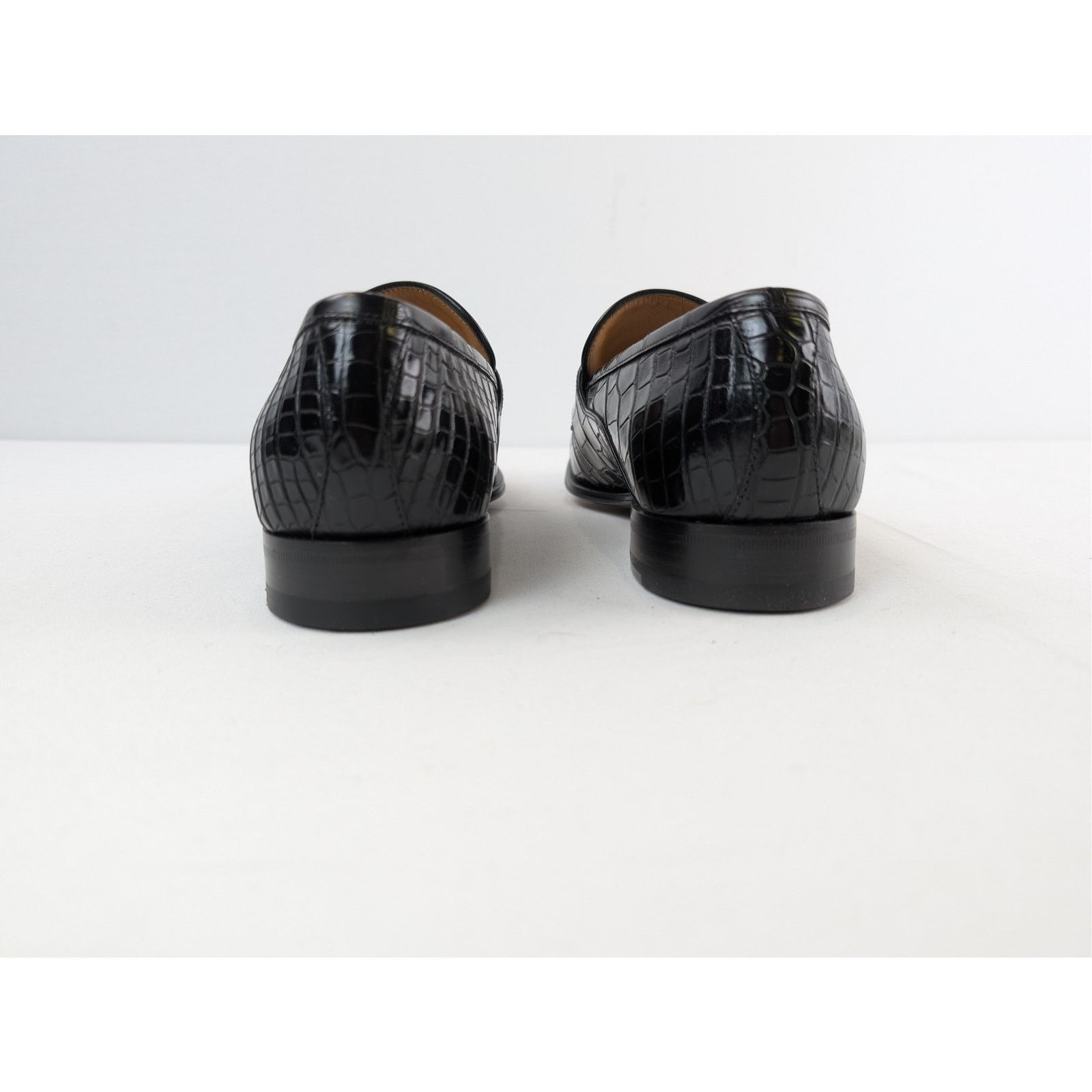 Gucci o1rshd1 Sukey Logo Crocodile Dress Loafers Shoe Boots Black Size US 10 / EU 43 - 11 Thumbnail