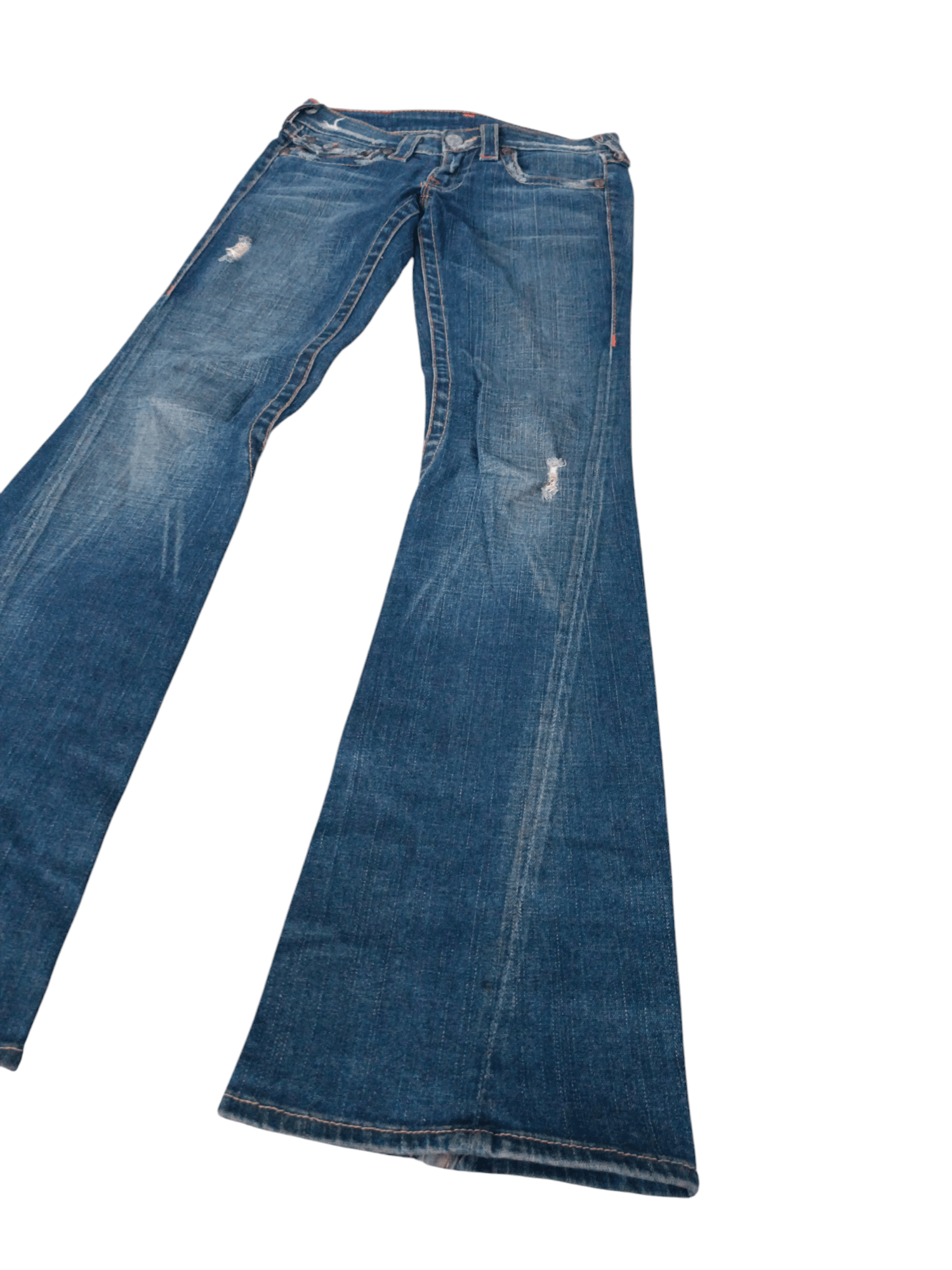 True Religion × Vintage True Religion ひ Joey Flare Distressed Unisex Jeans Size US 28 / EU 44 - 1 Thumbnail