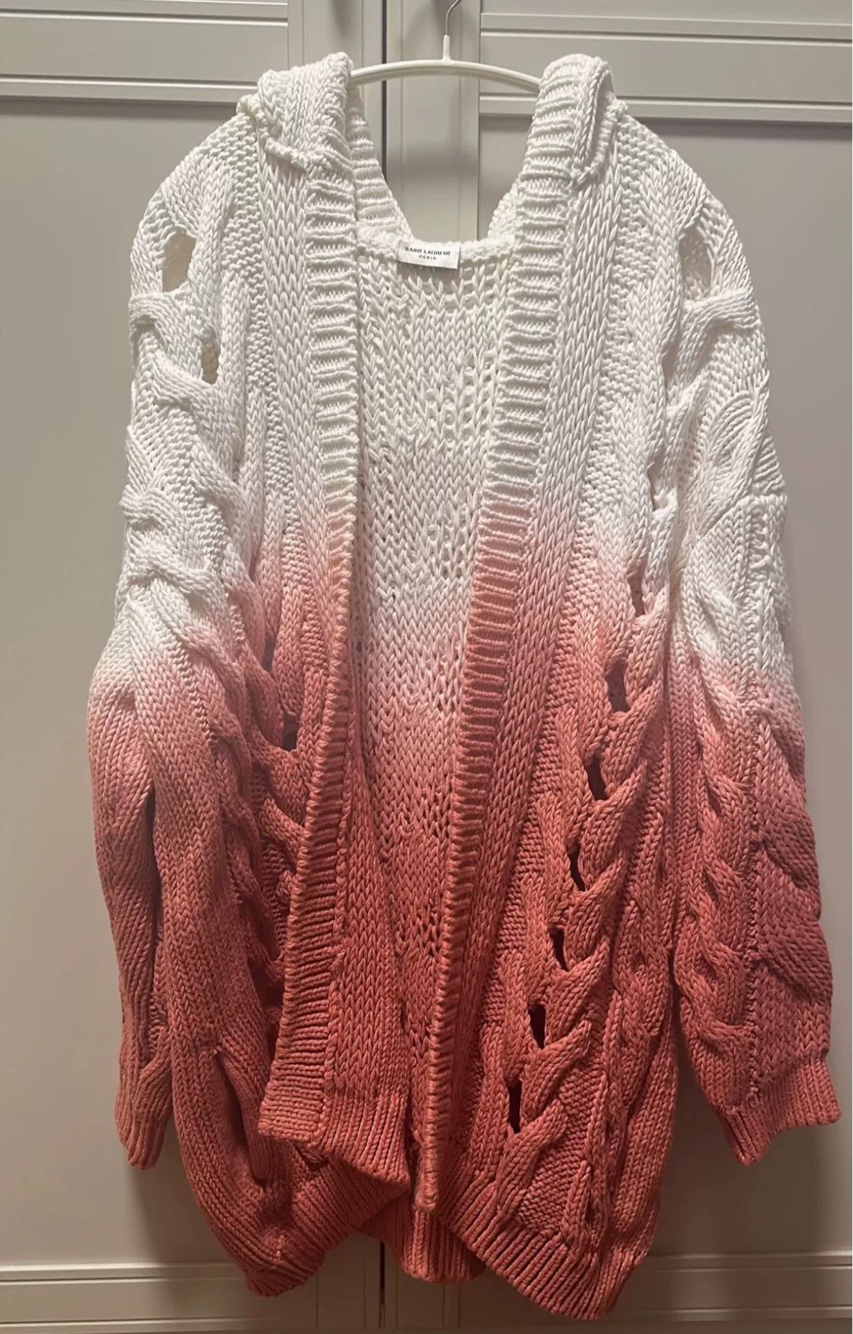 Saint Laurent Paris Saint Laurent Gradient Pink Hooded Cardigan Size M / US 6-8 / IT 42-44 - 1 Thumbnail