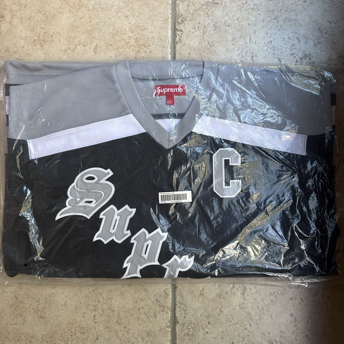 Supreme Fire & Ice Hockey Jersey Black Size Large